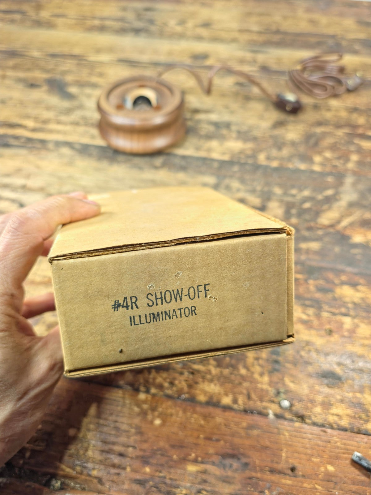 Vintage Wooden Display Light Stand by Analite Inc. “Show-Off Illuminator” USA