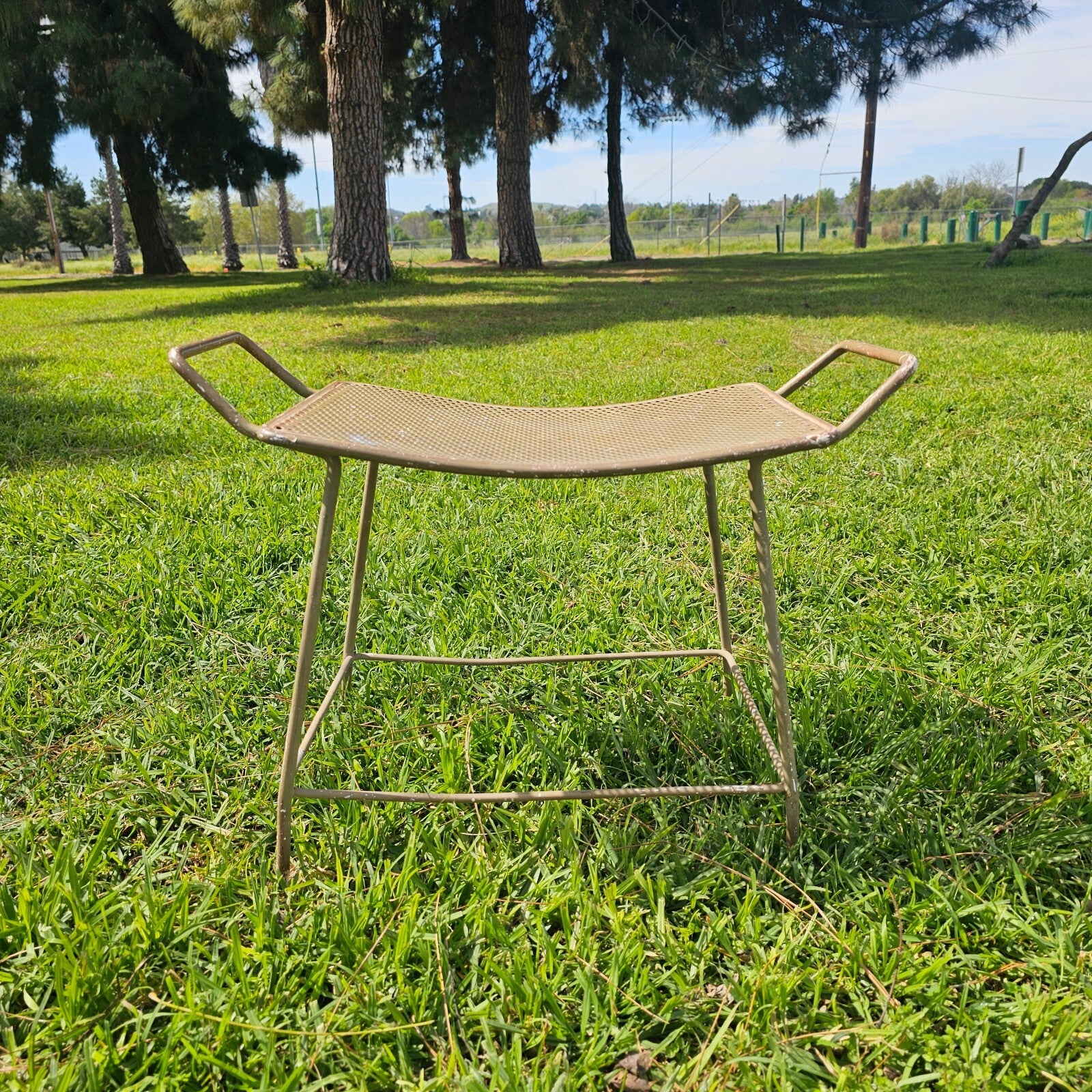 Industrial Steel Stool Gardening Patio Stool Plant Stand MCM