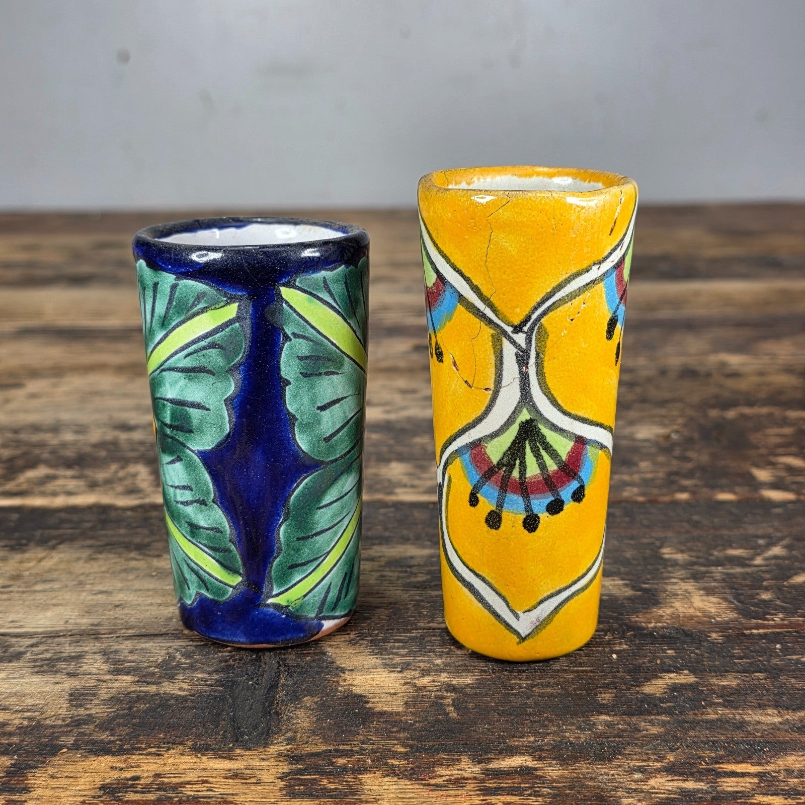 Vintage Talavera Mexico Shot Glasses – Hand Painted Ceramic Set