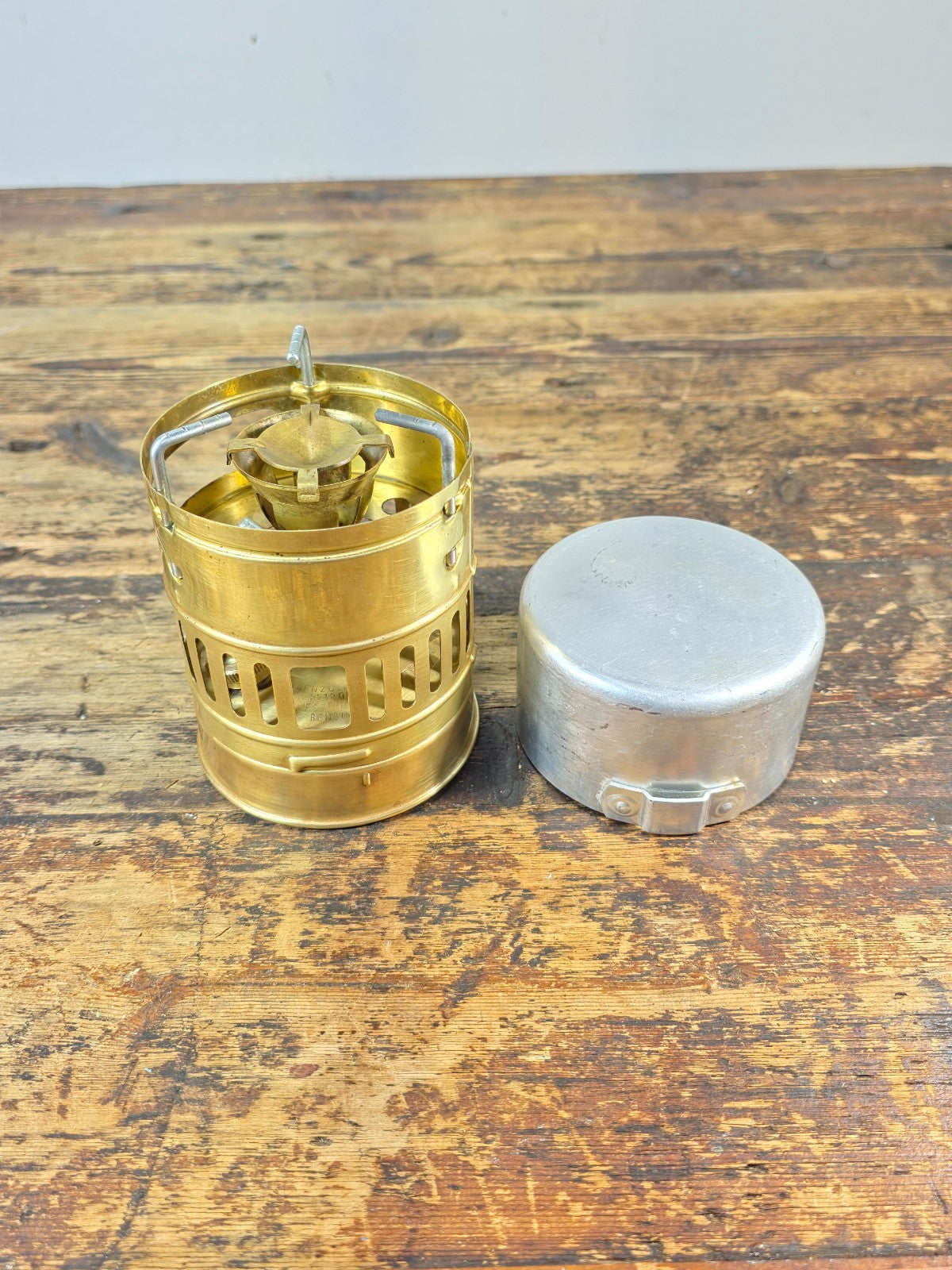 Vintage SVEA 123 brass camping stove — made in Sweden.