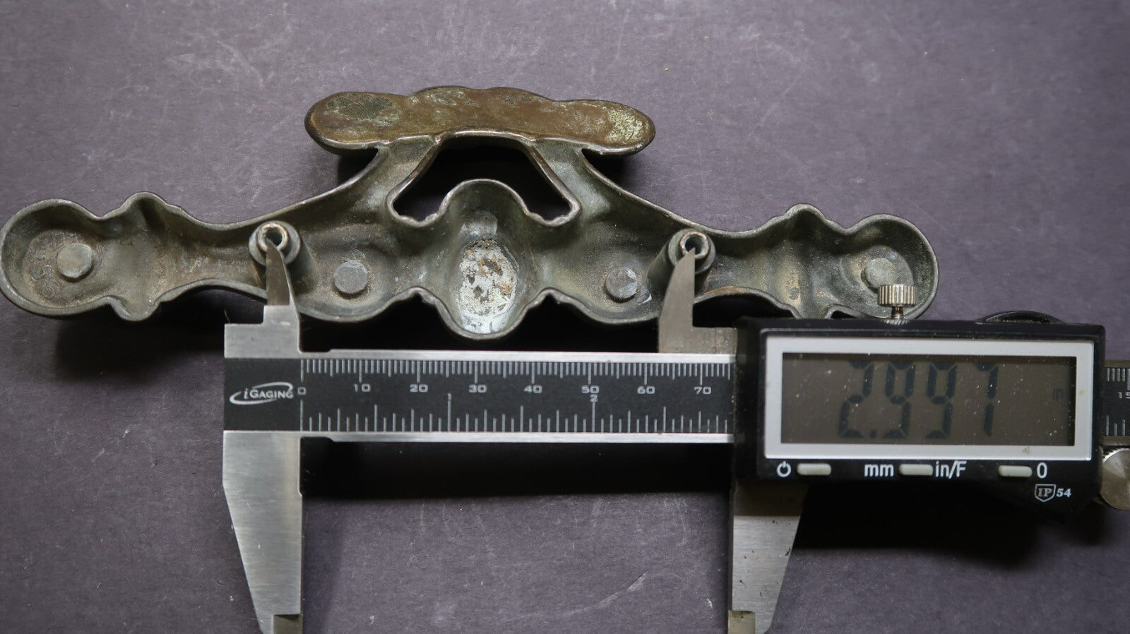 Ornate Victorian Brass Drawer Handle Pull 7" Rustic Vintage (B)