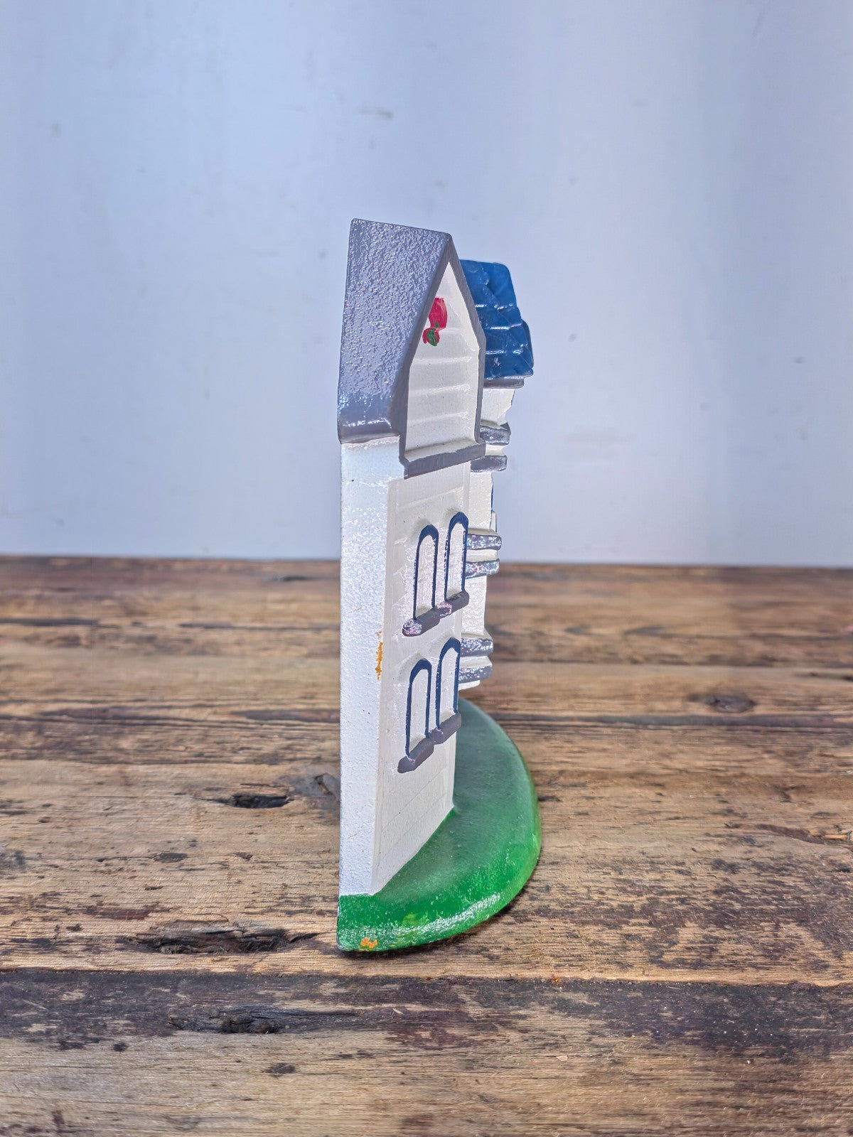 Vintage 1989 Cast Iron House Door Stop Hand Painted Exclusively for Lotus Taiwan