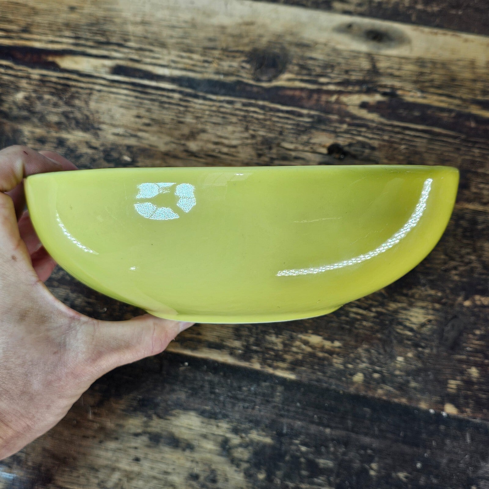 H.F. Coors Vintage Restaurant Ware Lime Green Bowl 8.75"Diam × 3"H