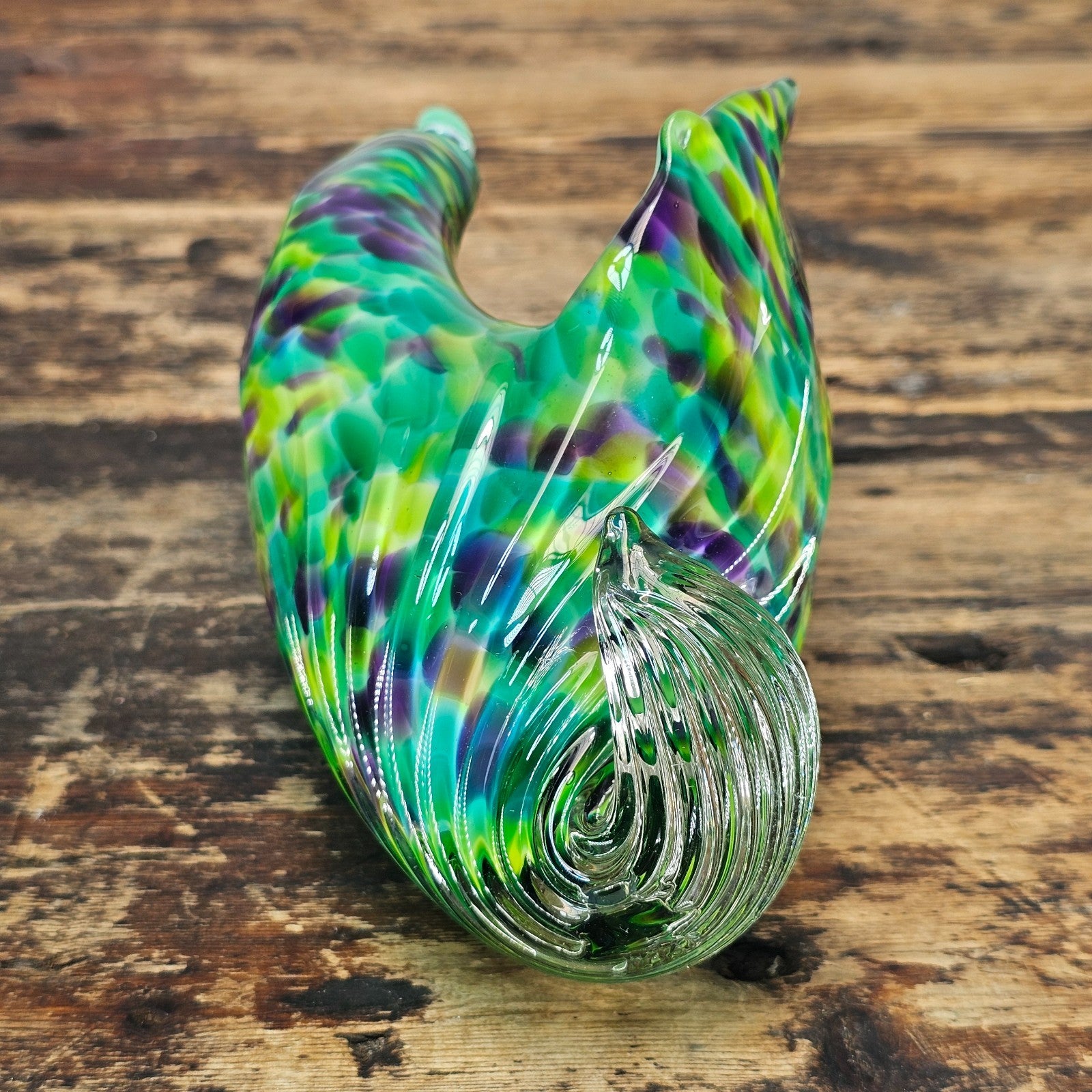 David Smith Blowing Sands Studio Art Glass Conch Shell Sculpture