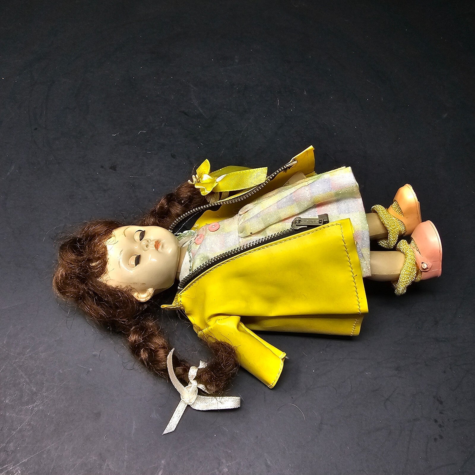 Vintage Vogue Ginny Doll 8" SLW Yellow Zipper Rain Coat