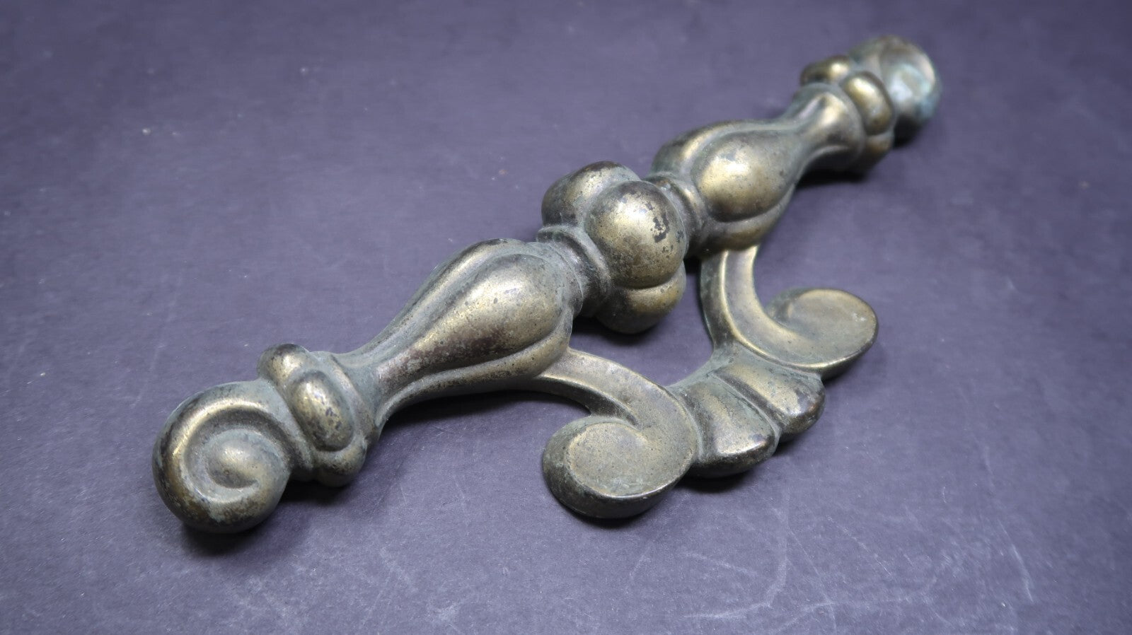 Ornate Victorian Brass Drawer Handle Pull 7" Rustic Vintage (D)