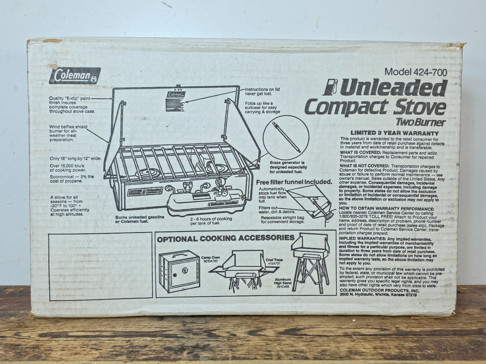 Coleman Dual Fuel 2-Burner Stove 424-700 – New Old Stock Never Opened