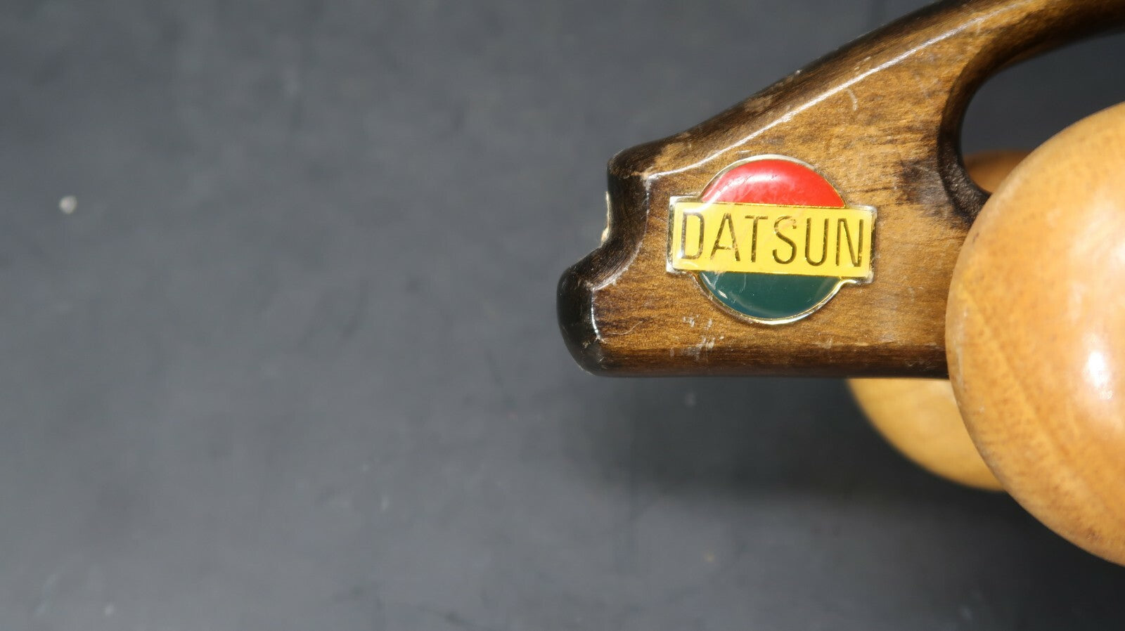 Vintage Datsun 300ZX Solid Wood Rolling Back Massager Kids Rolling Pull Toy