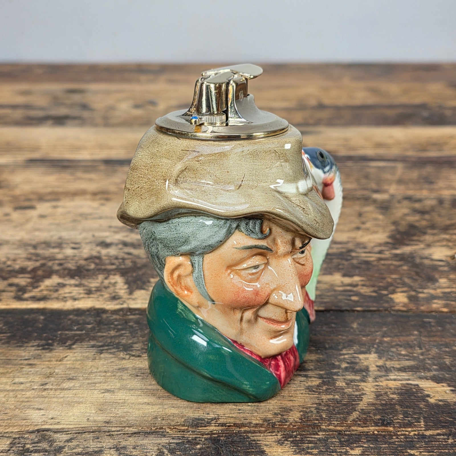 Royal Doulton The Poacher Character Jug Table Lighter Ronson Insert 1954 England