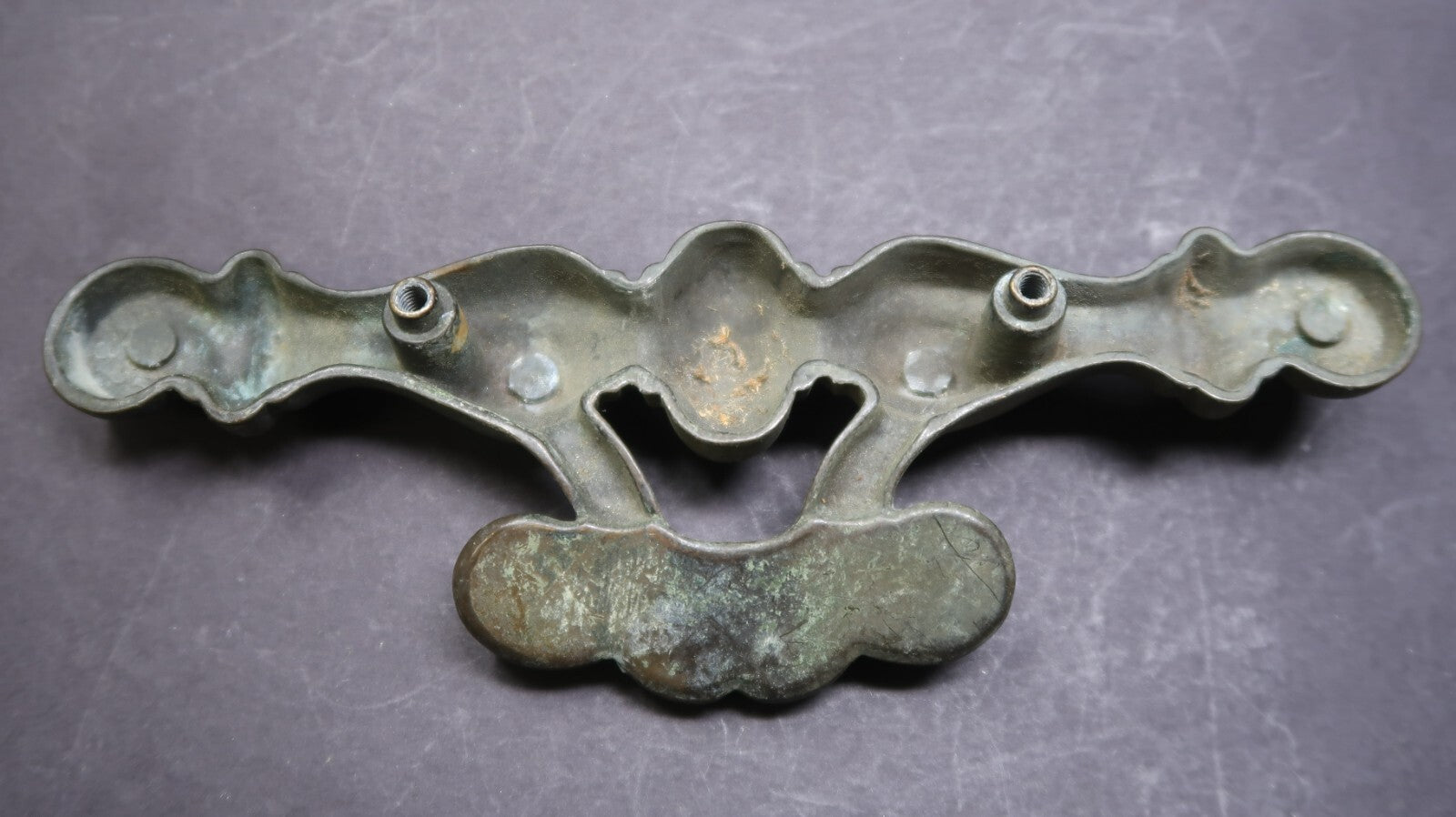 Ornate Victorian Brass Drawer Handle Pull 7" Rustic Vintage (D)