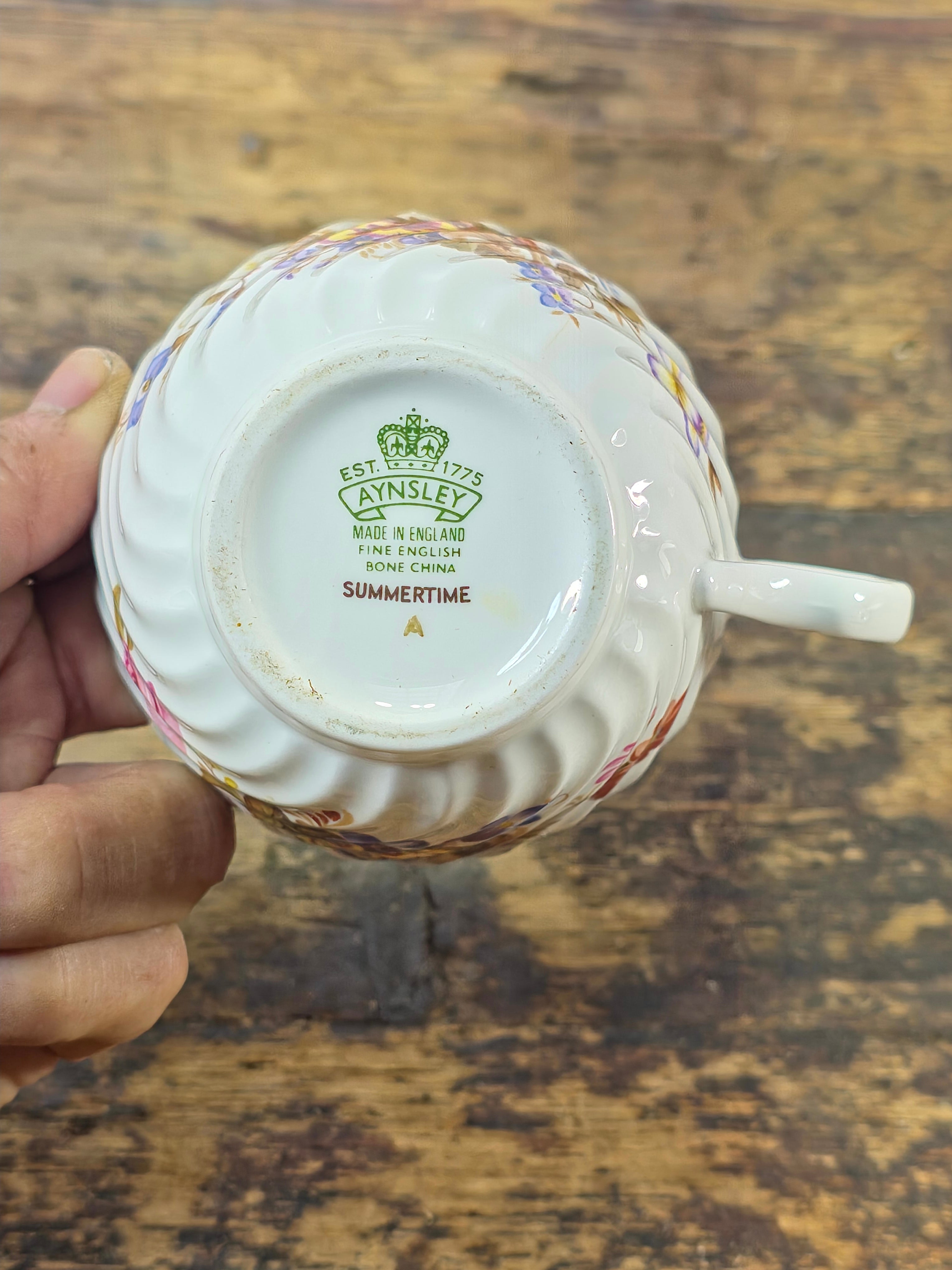 Vintage Aynsley England "Summertime" Fine Bone China Tea Cup
