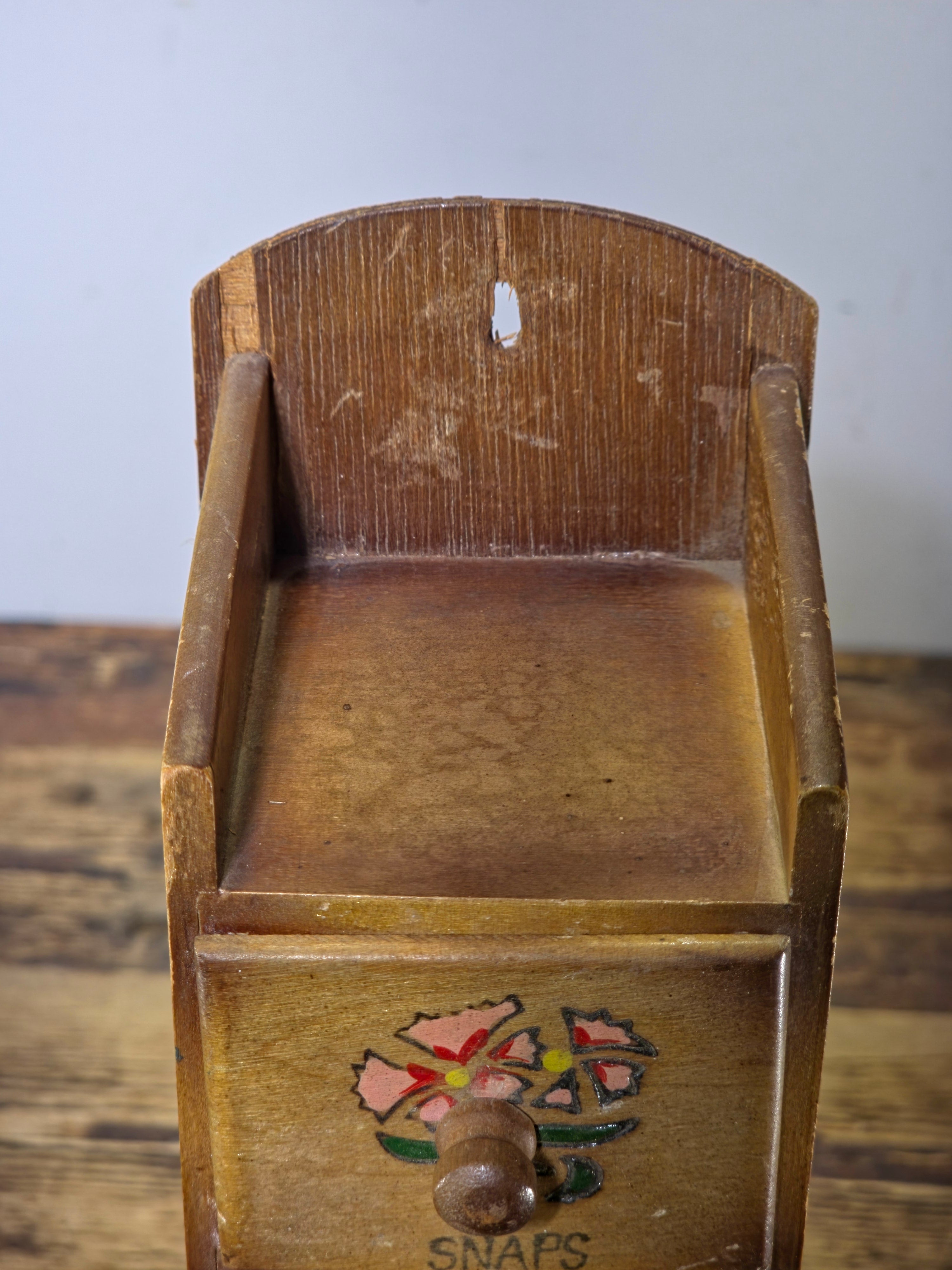 Vintage Japan Hand-Painted Wooden Sewing Cabinet - 6 Drawers Wall Mount Storage