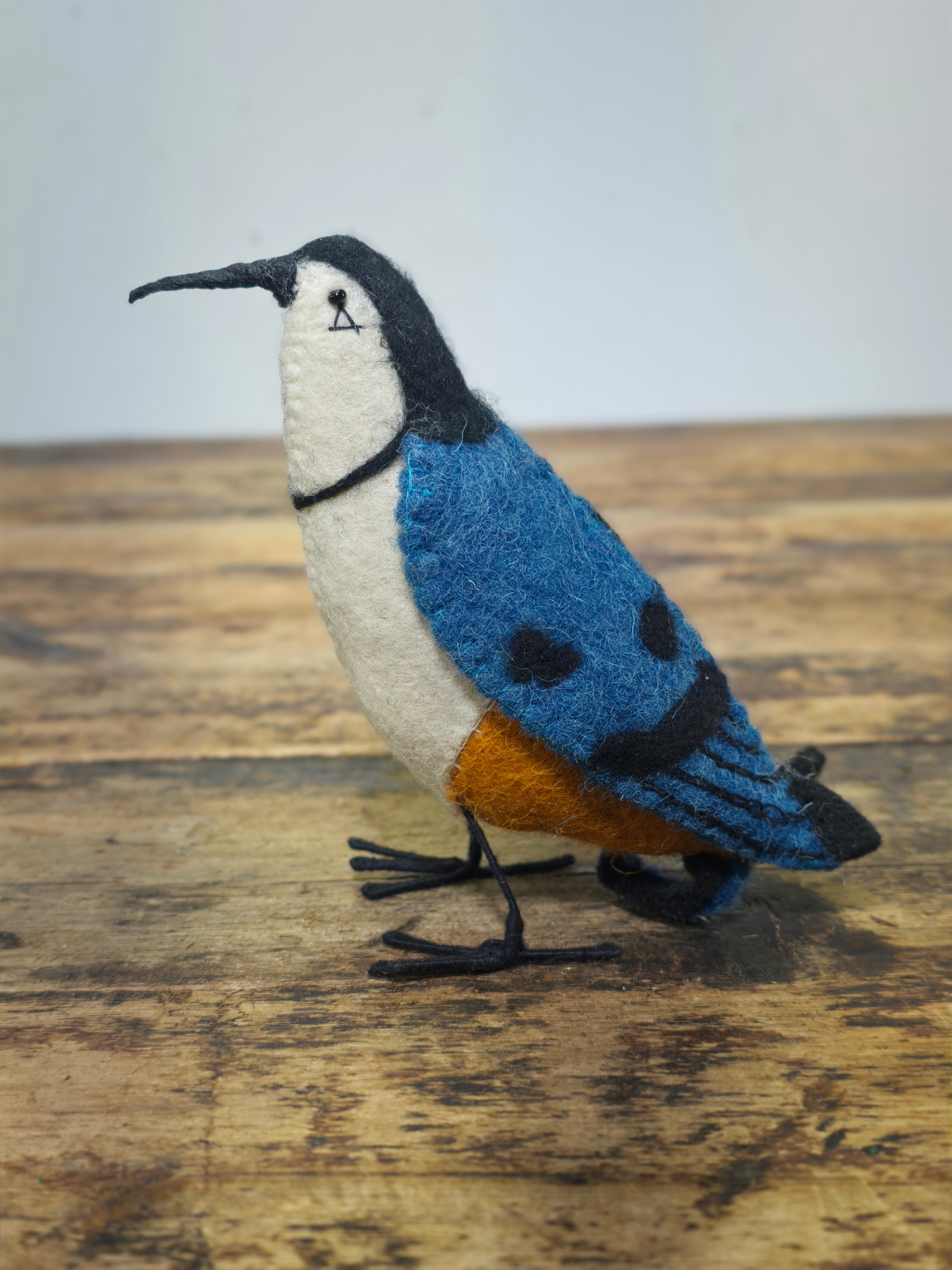 Charley Harper Nuthatch Felt Bird - Licensed Gold Leaf Design Group - Folk Art