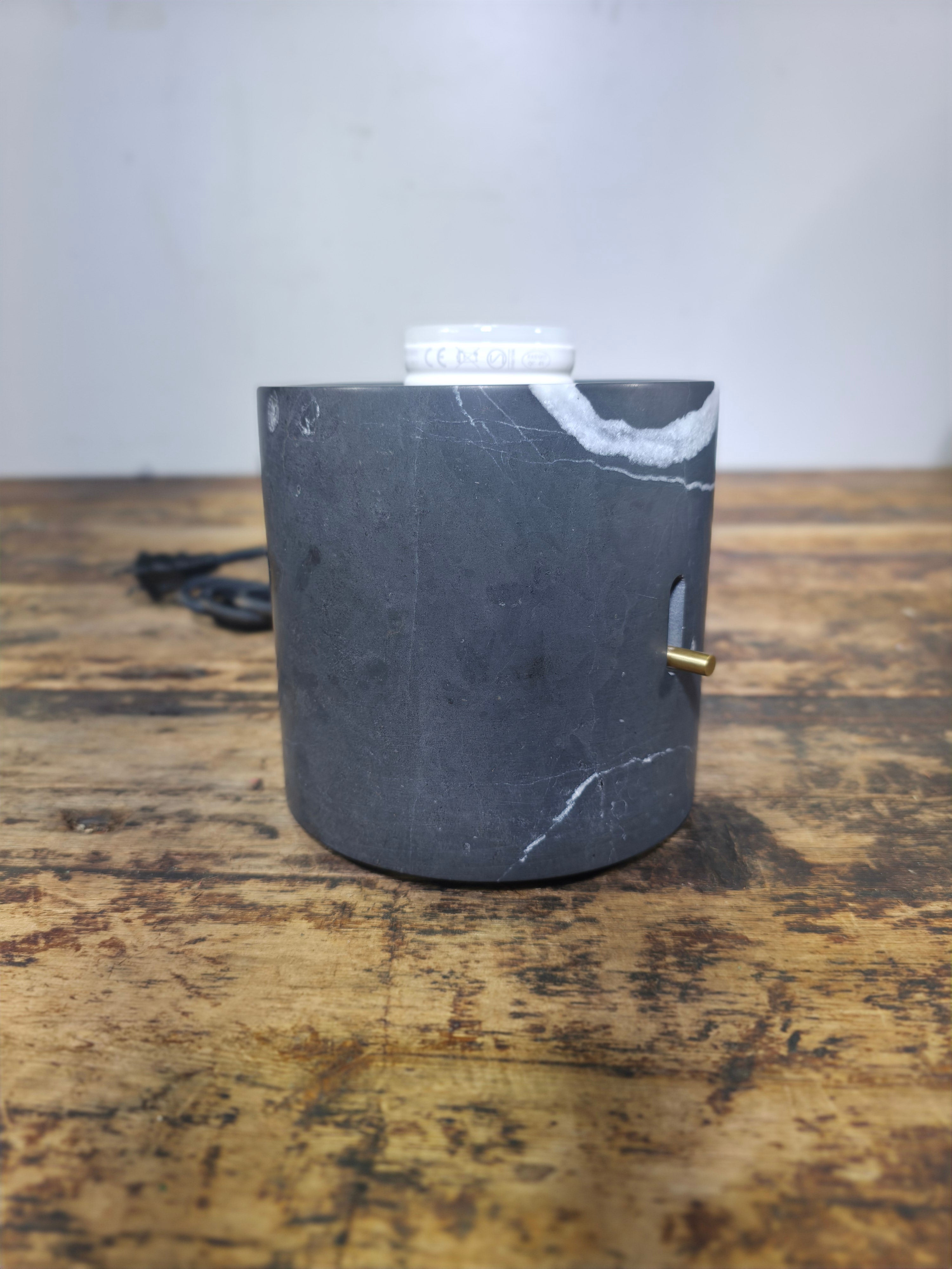 IKEA EVEDAL Table Lamp - Genuine Marble Base & Gray Blown Glass by Aaron Probyn