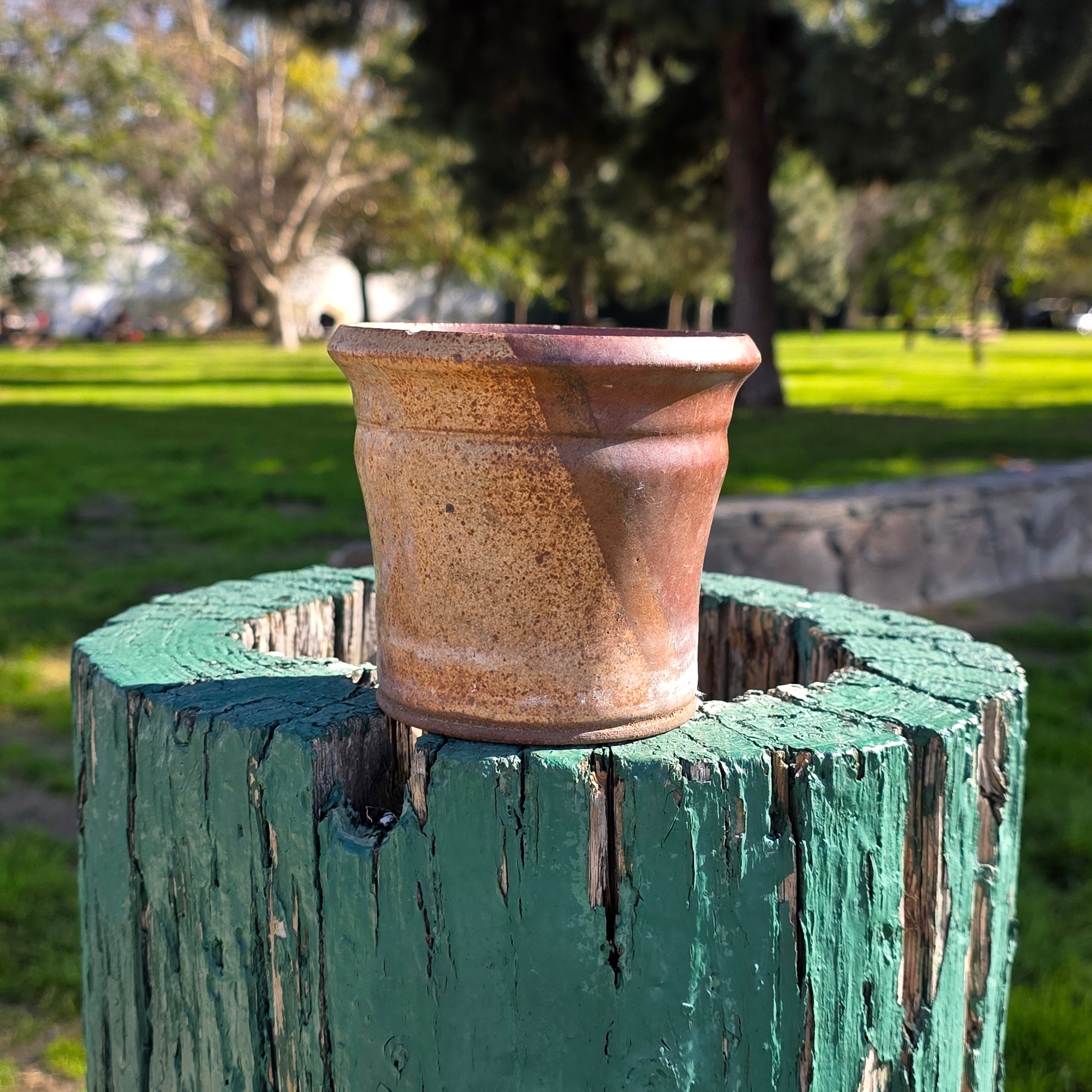 Vintage Studio Pottery Planter - Earthy Two-Tone Glaze