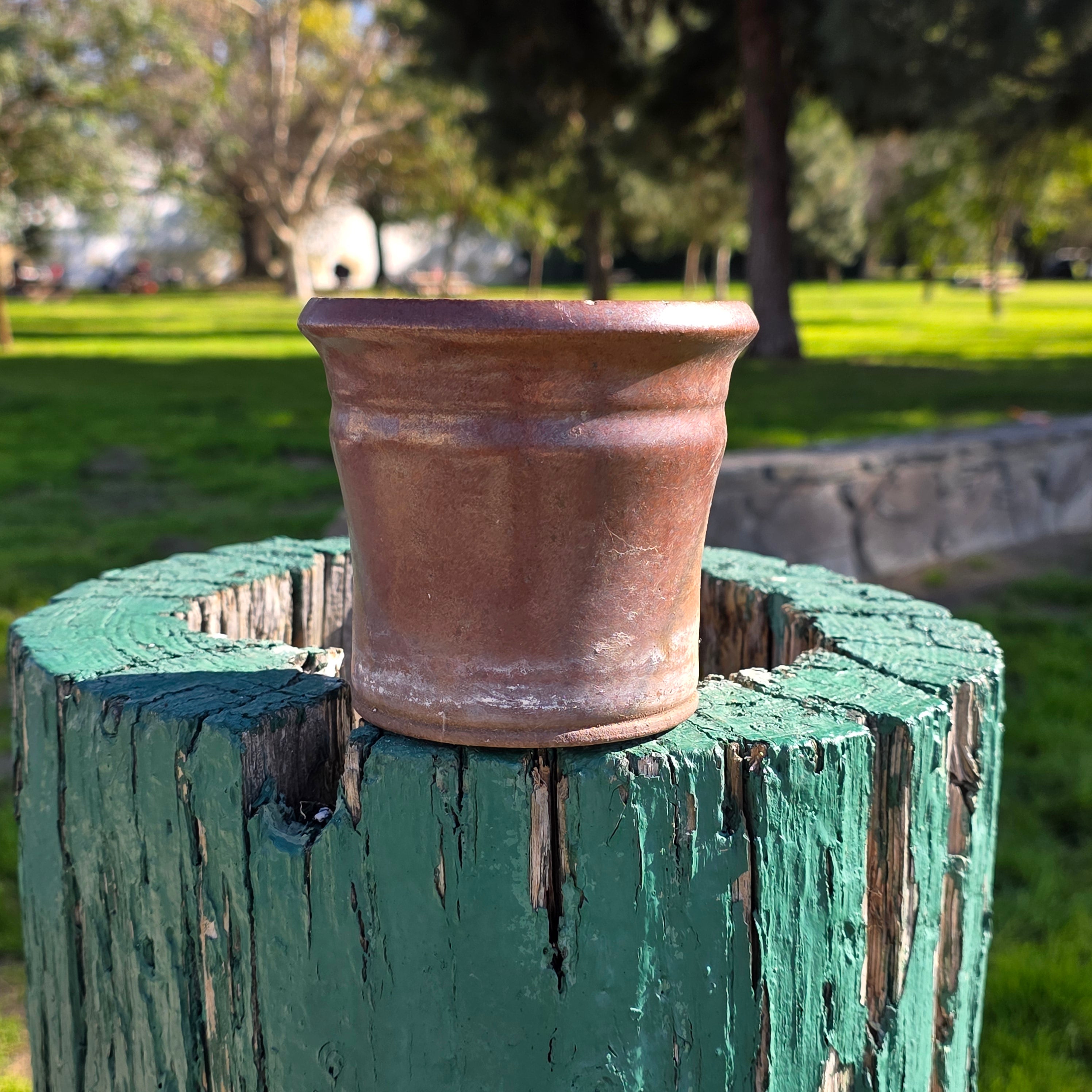 Vintage Studio Pottery Planter - Earthy Two-Tone Glaze