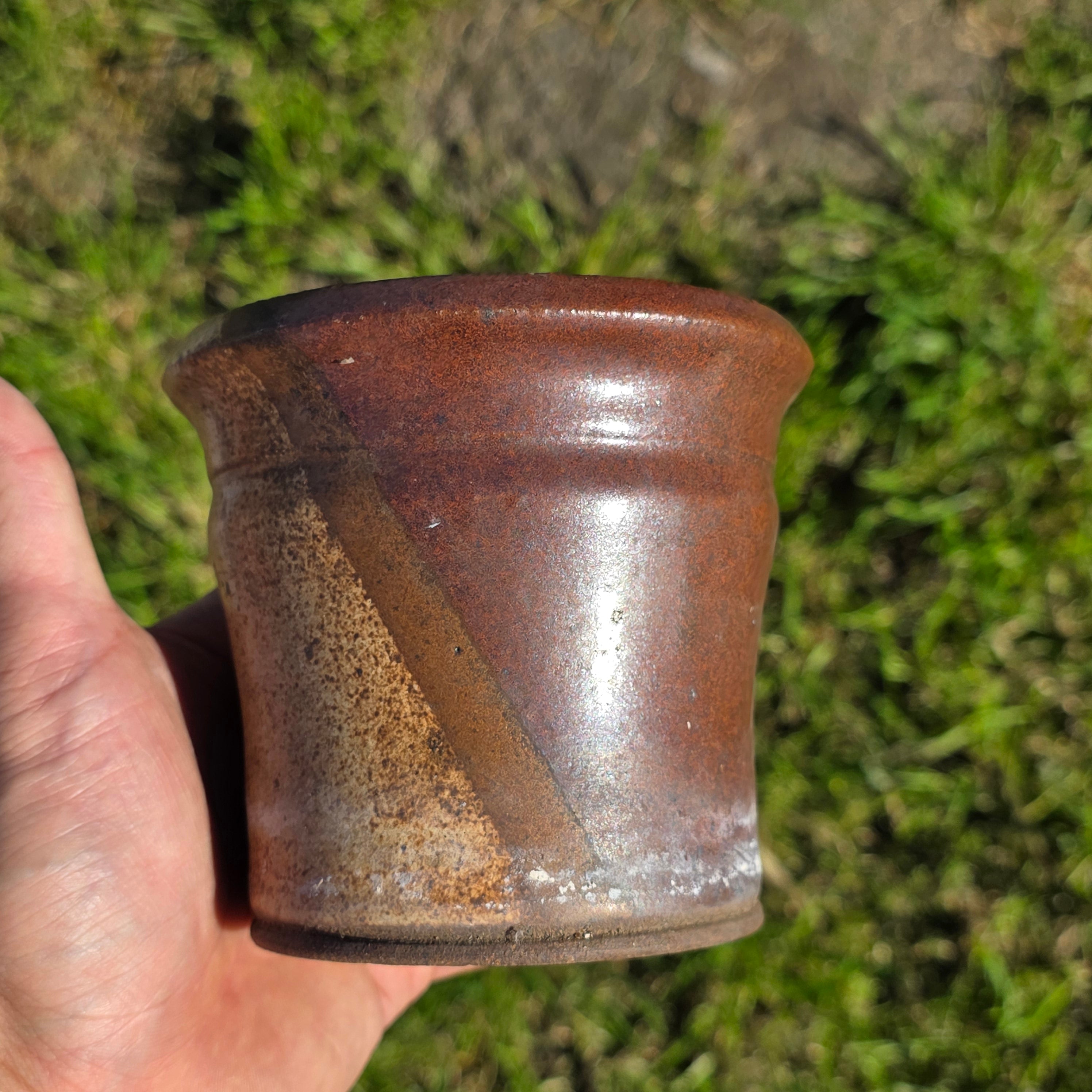 Vintage Studio Pottery Planter - Earthy Two-Tone Glaze