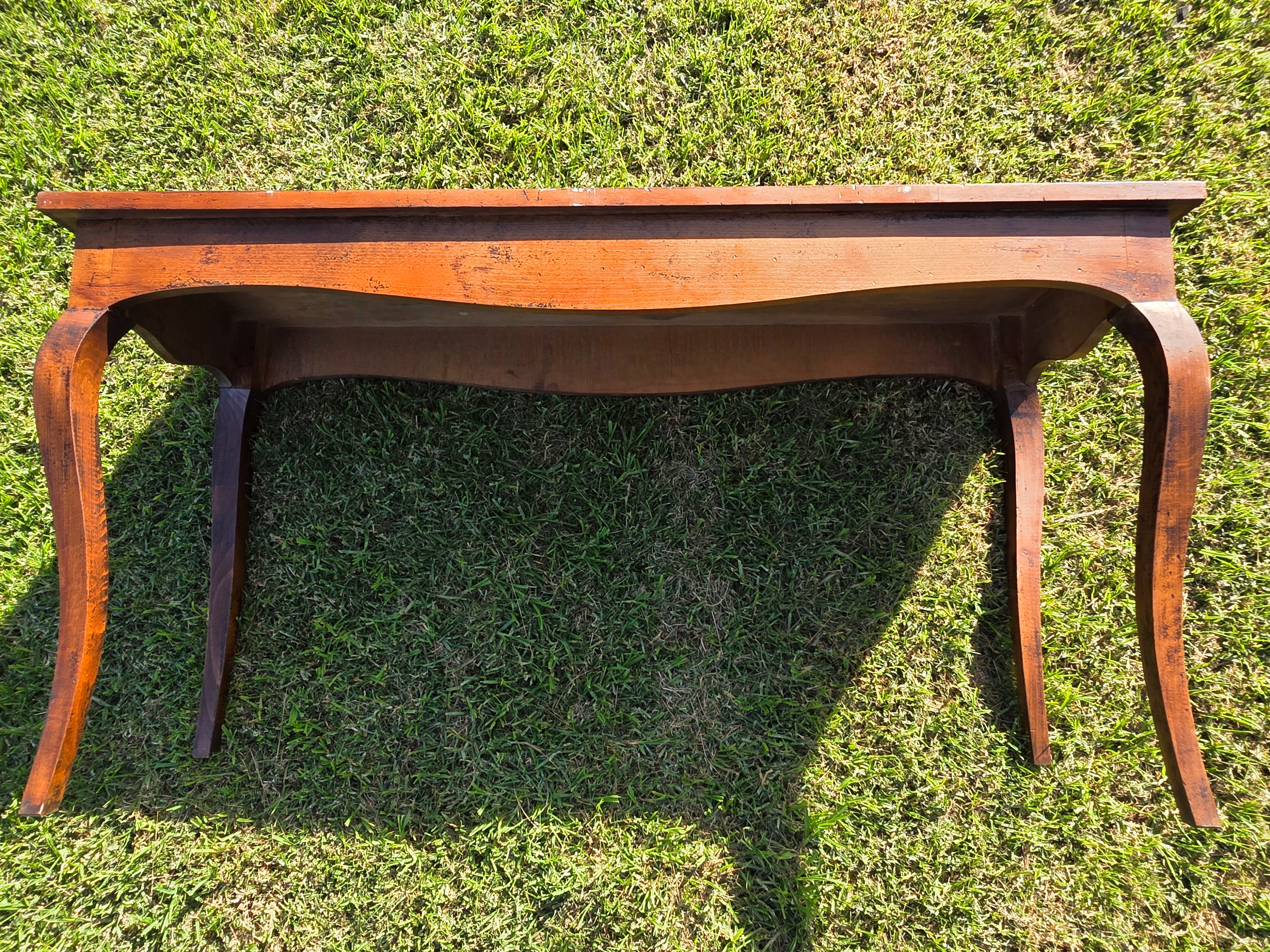 Vintage 52" Console Table - Elegant Cabriole Legs - Perfect for Flat Screen TV