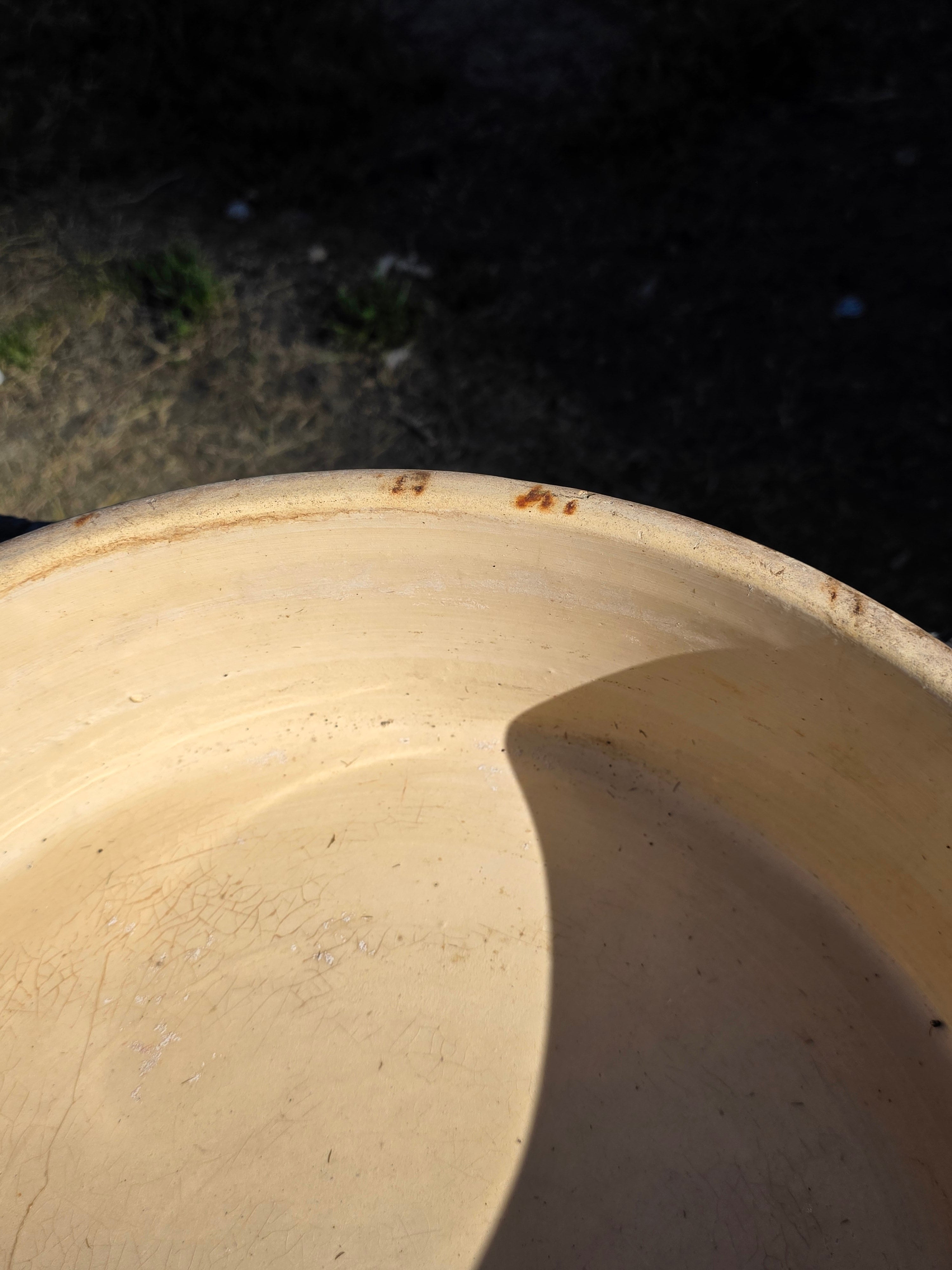 Vintage U.S.A. Stoneware Crock Bowl Set - 1.5 Gallon & Small (Planters)