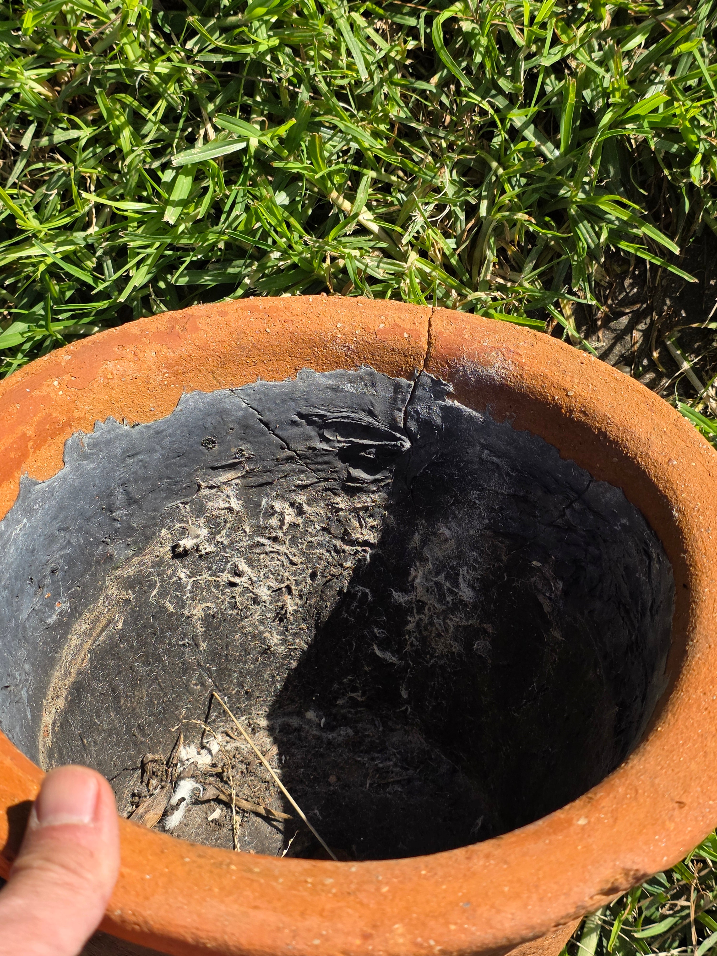 Vintage Heavy-Duty Terracotta Planter with Aged Patina & Character