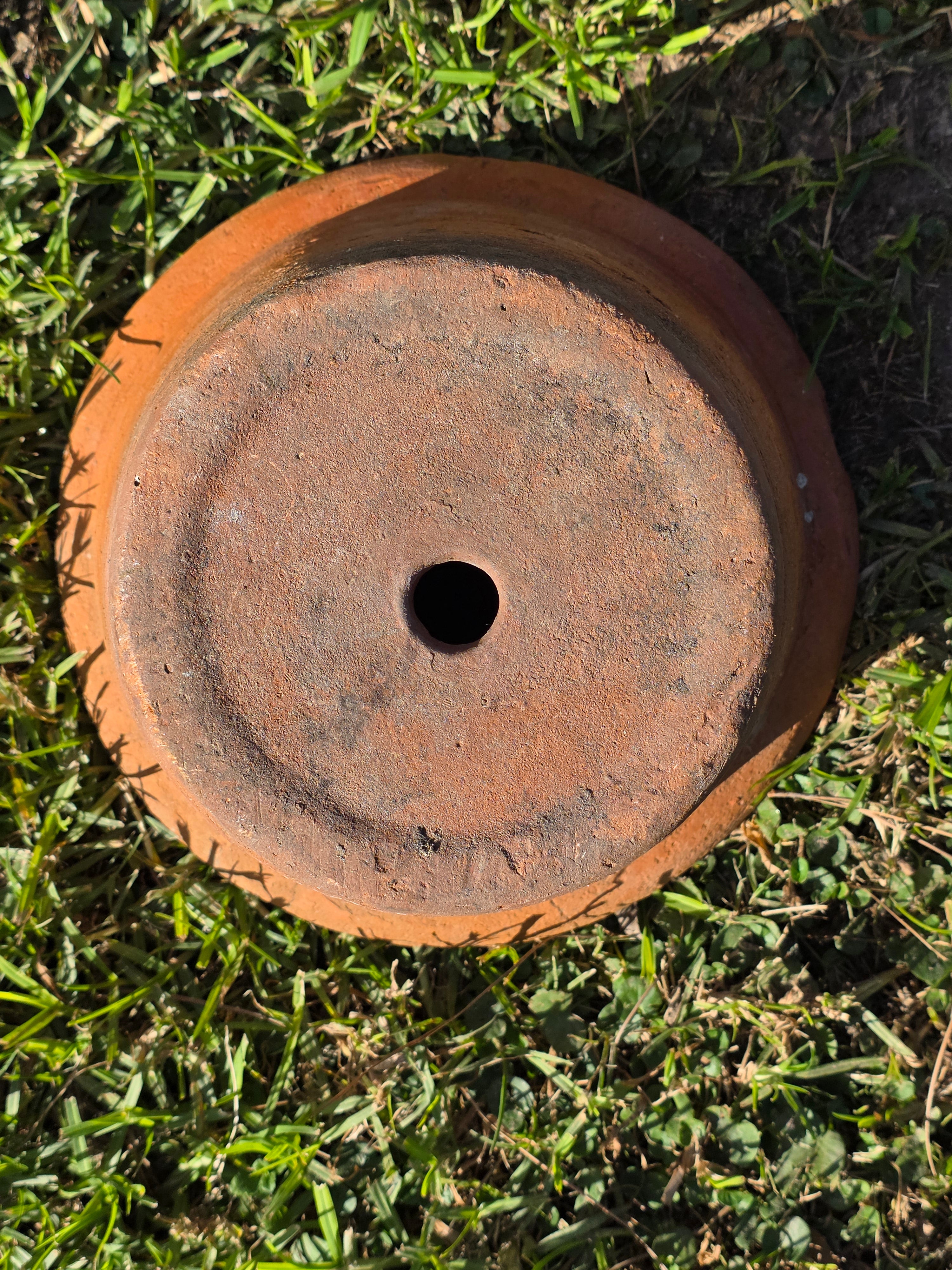 Vintage Heavy-Duty Terracotta Planter with Aged Patina & Character