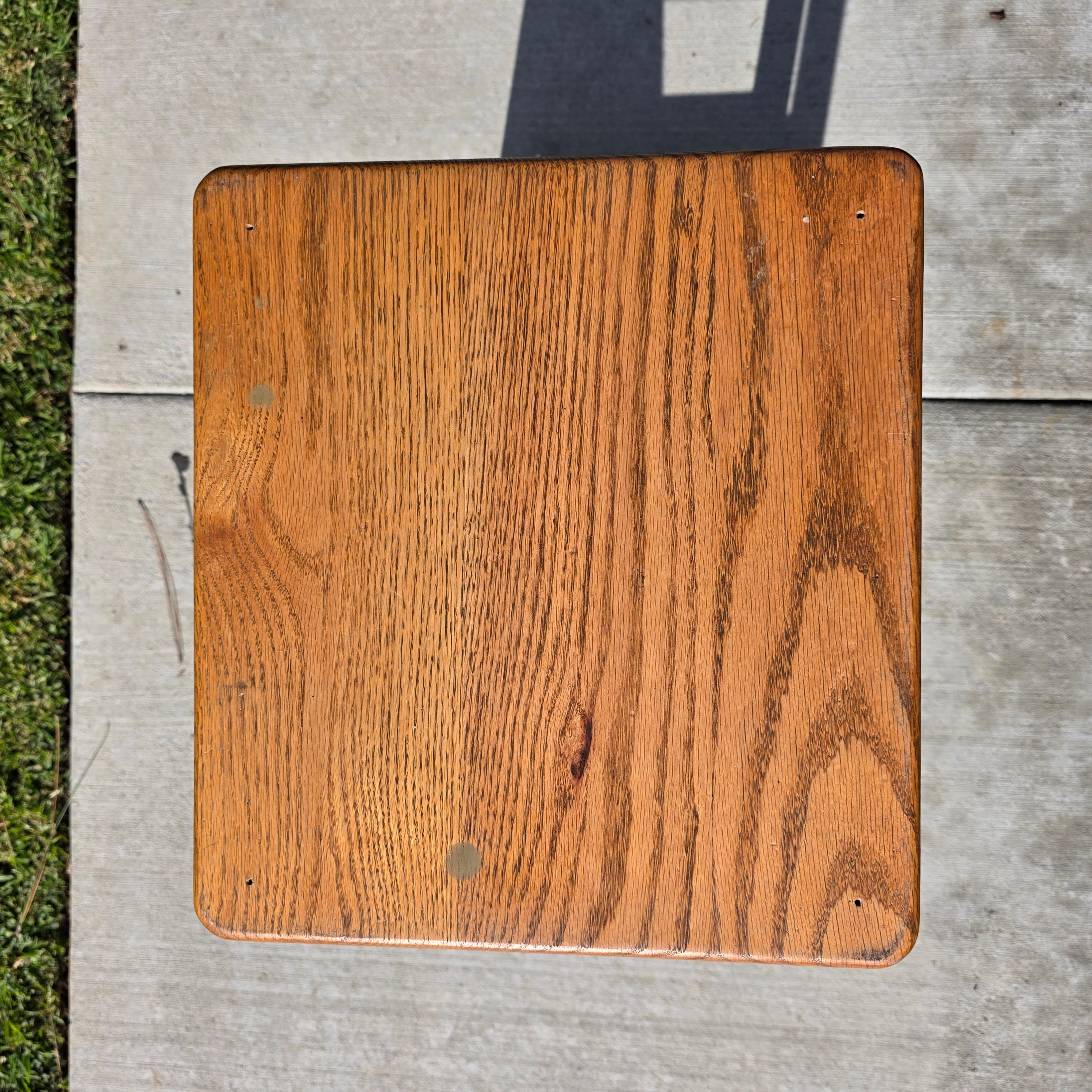 Vintage Solid Oak 3-Step Stool - Attributed to Hoosier Brand