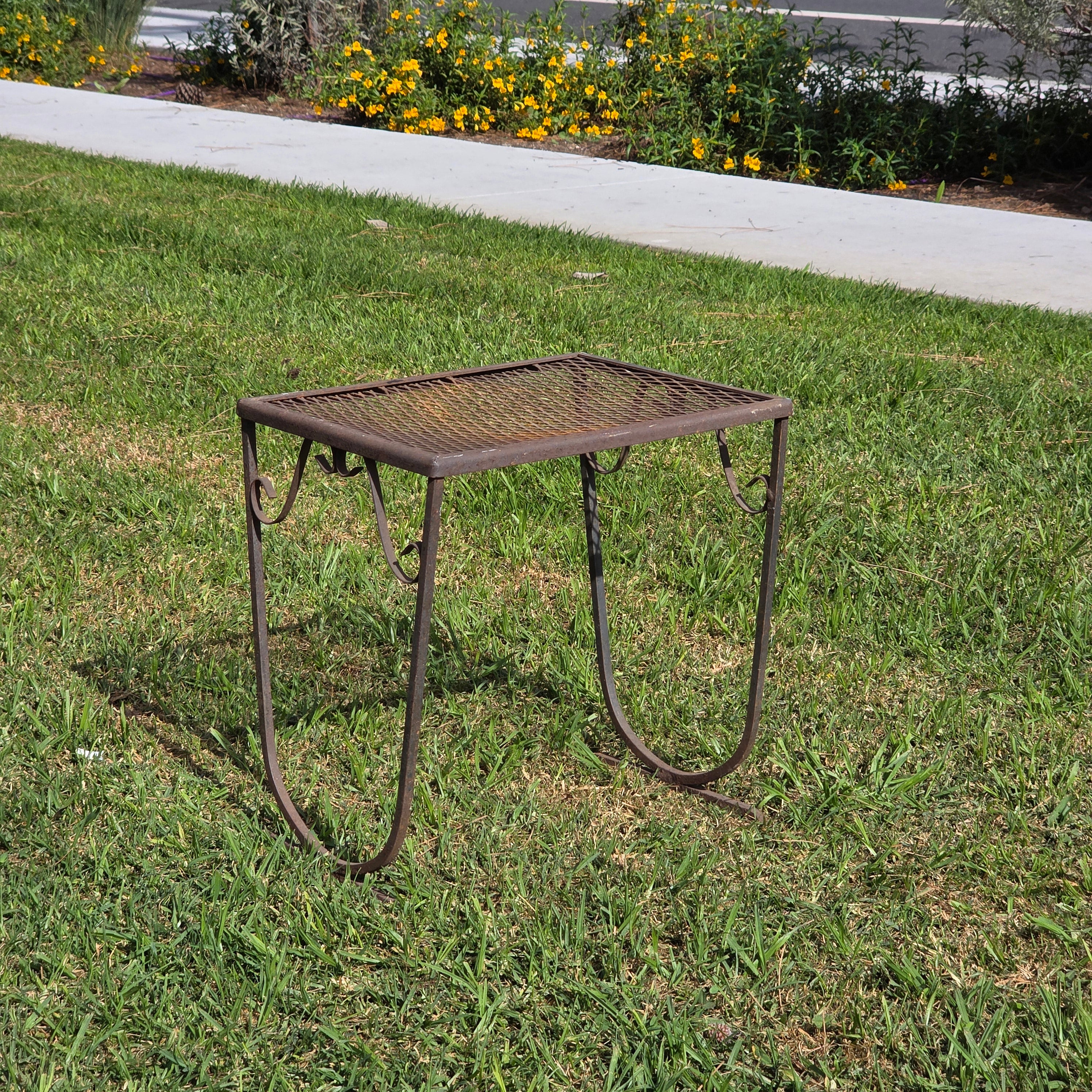 Mid-Century Modern Iron Plant Stand - In the Manner of John Salterini