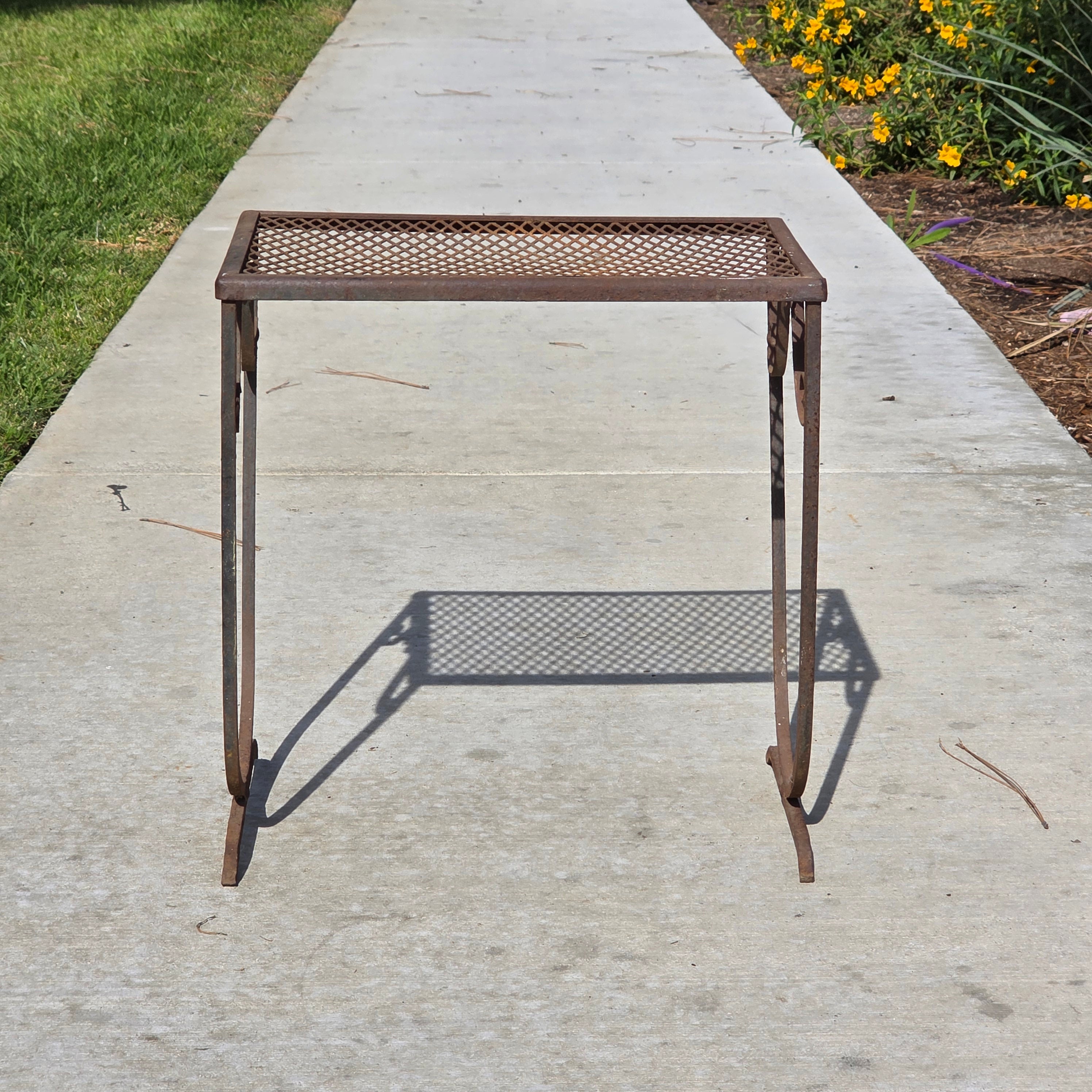 Mid-Century Modern Iron Plant Stand - In the Manner of John Salterini
