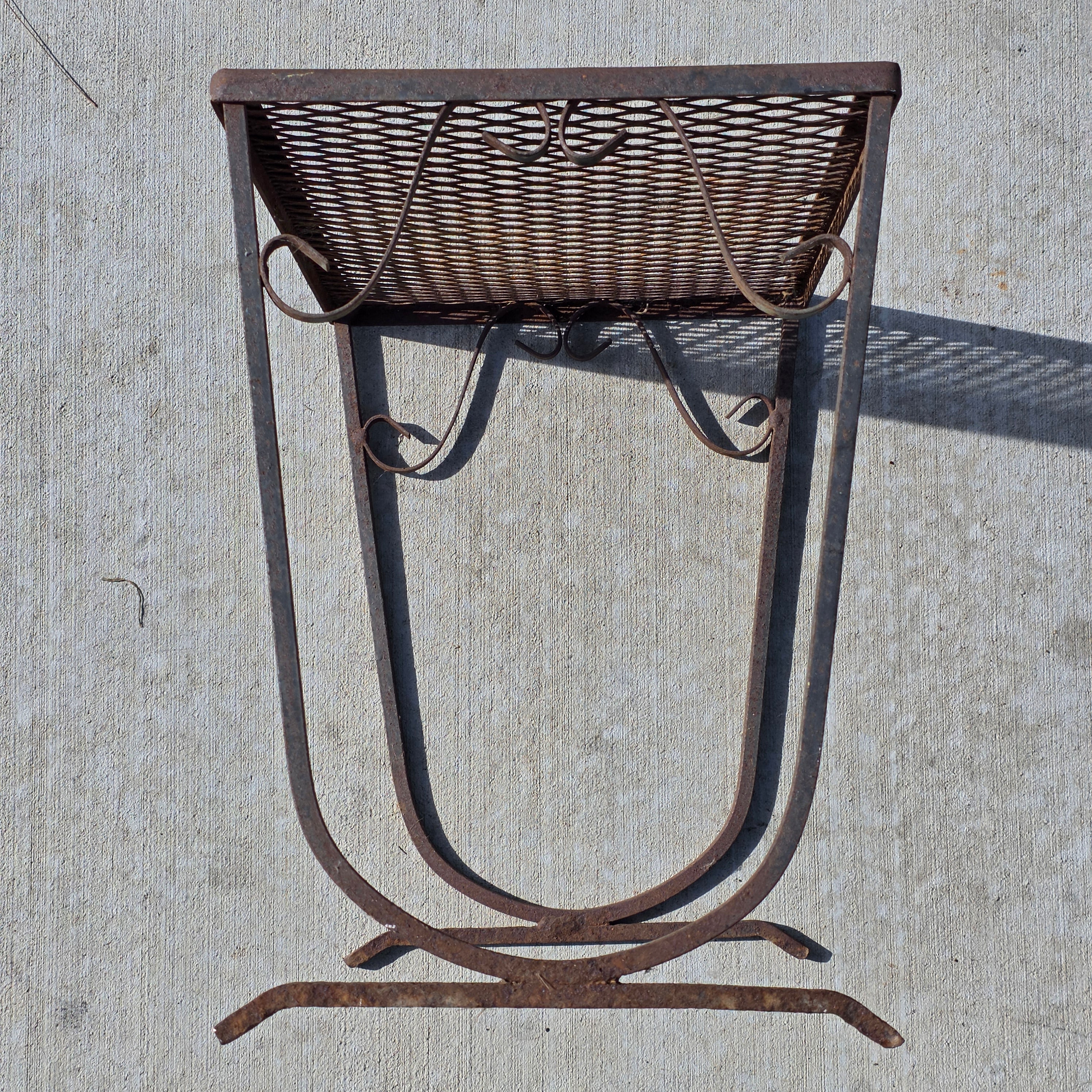 Mid-Century Modern Iron Plant Stand - In the Manner of John Salterini