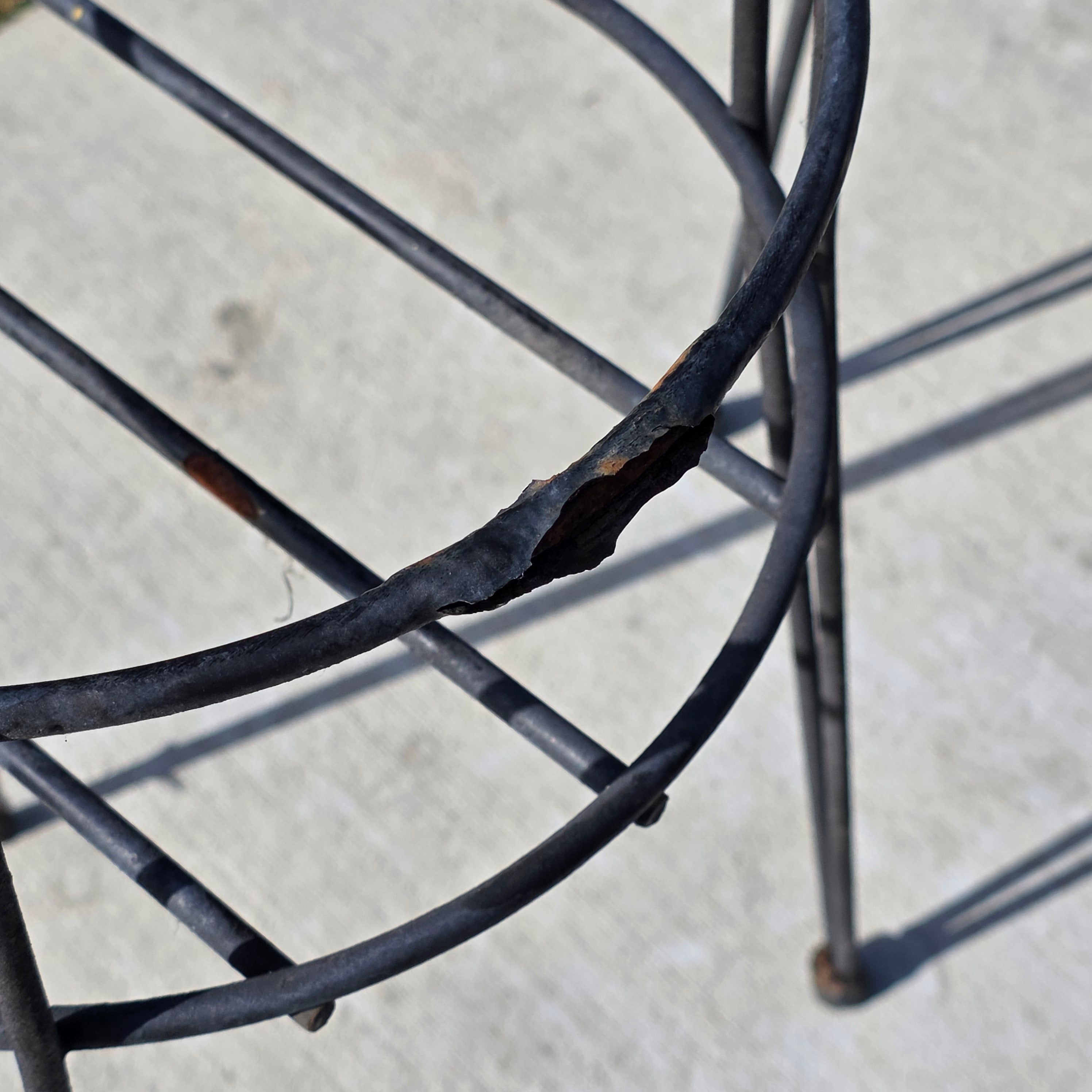Pair of Vintage Mid-Century Modern Stackable Hairpin Leg Iron Plant Stands 21"H