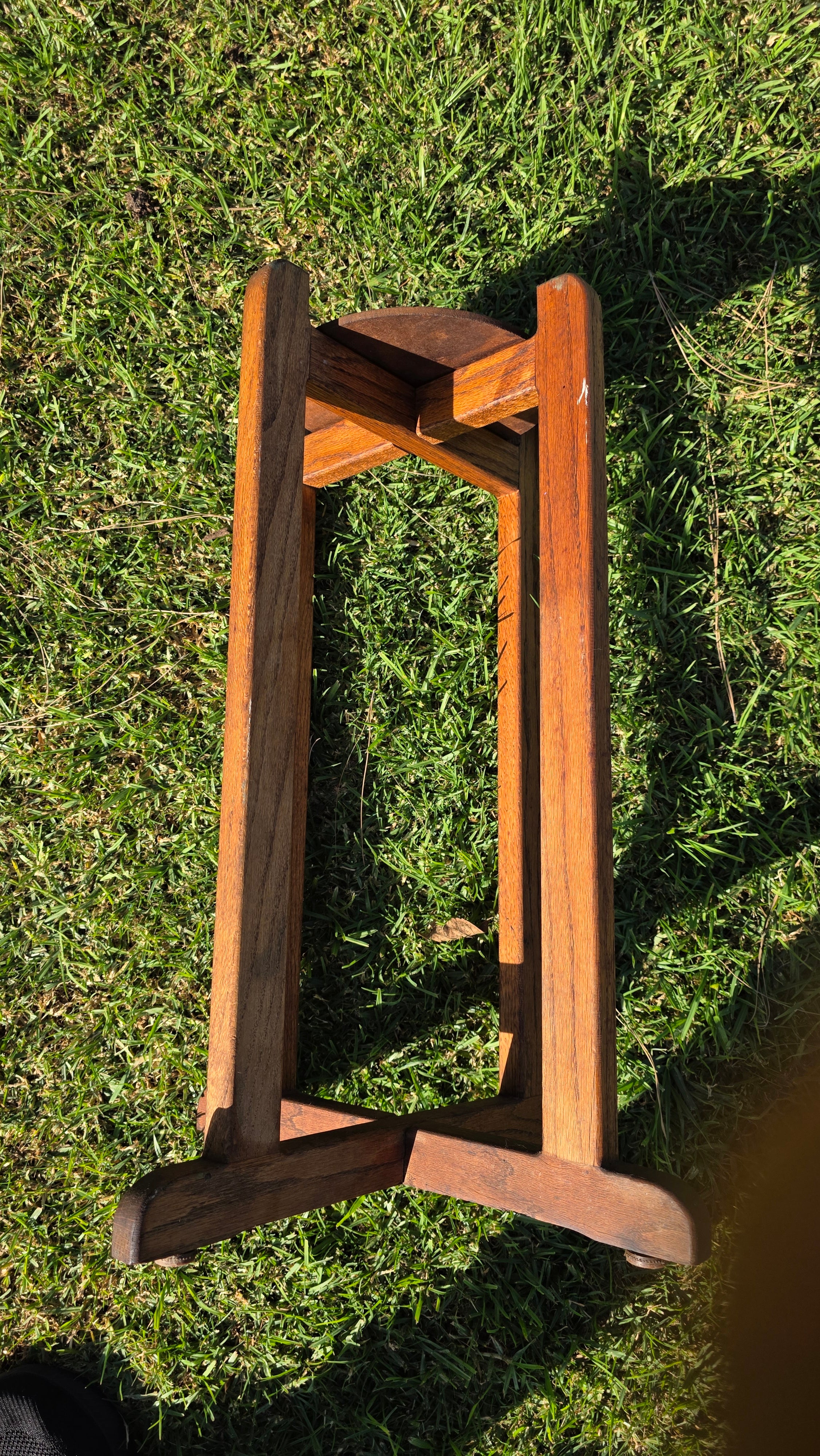 Vintage Wood Water Dispenser Stand for Ceramic Crock / Plant Stand 27"H