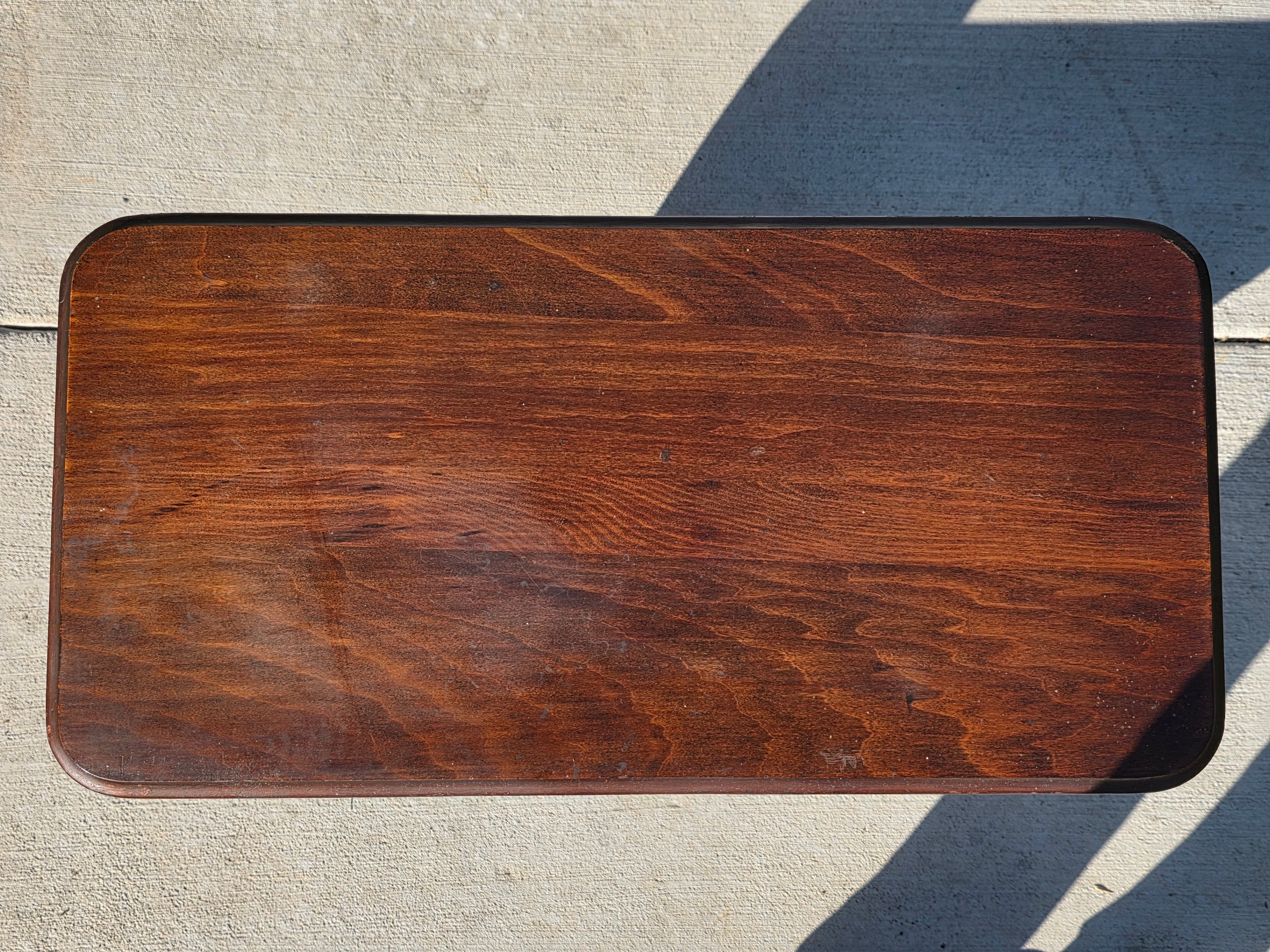 Vintage Wood Magazine Rack Side Table / c. 1930s-40s Library Accent