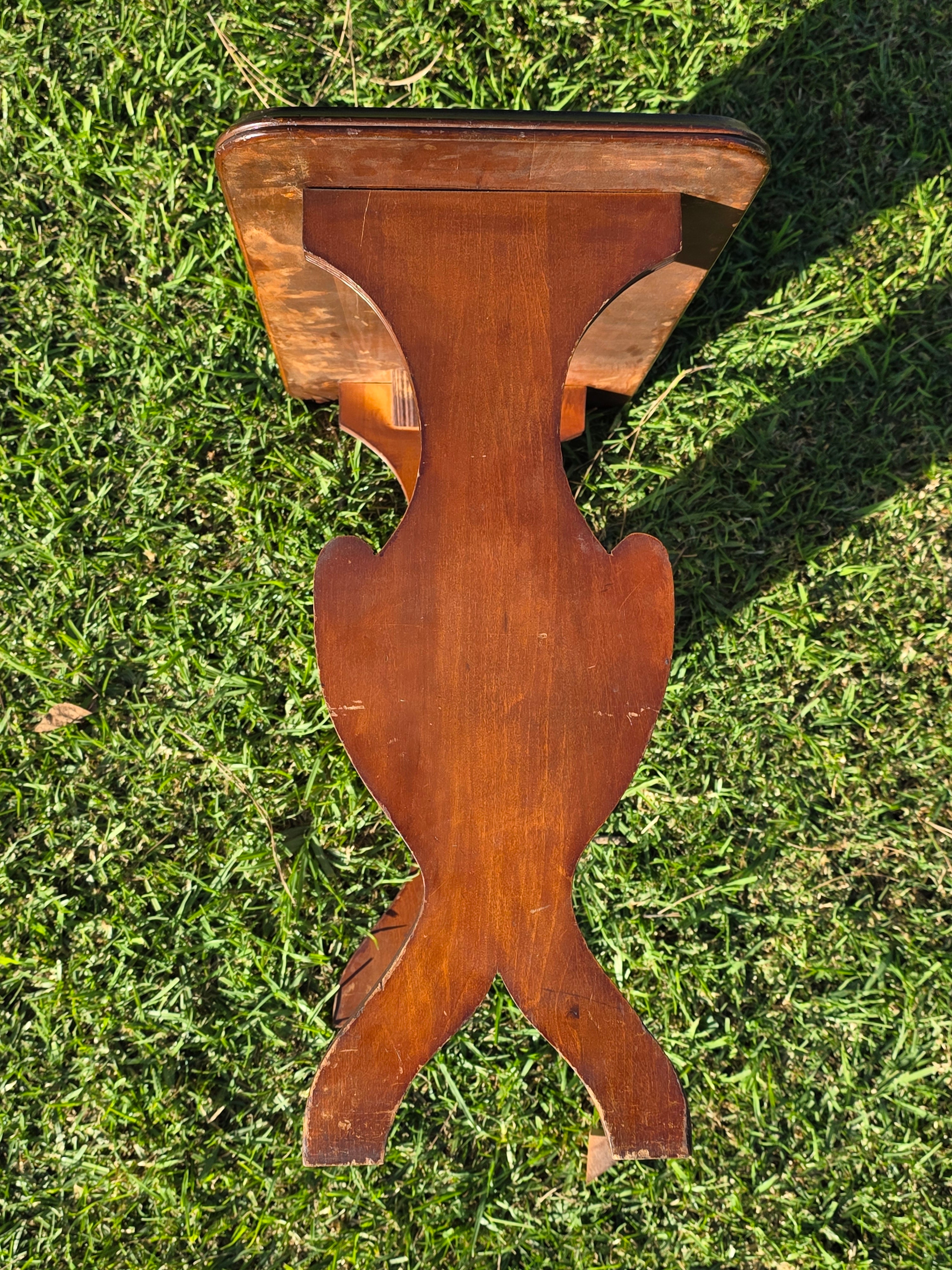 Vintage Wood Magazine Rack Side Table / c. 1930s-40s Library Accent