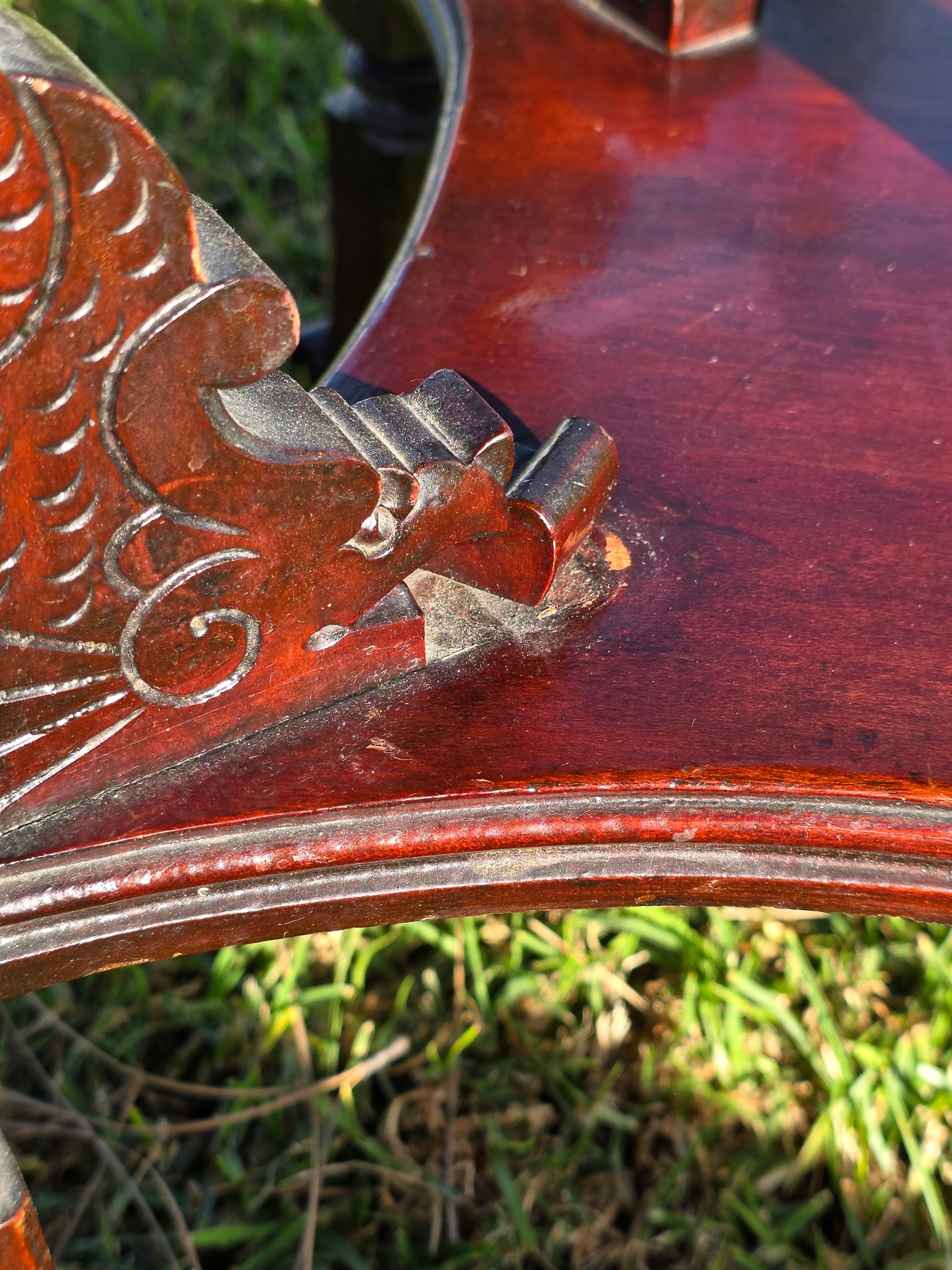 Late Victorian Chinoiserie Octagonal Parlour Table Carved Dragon Motifs (As-Is)