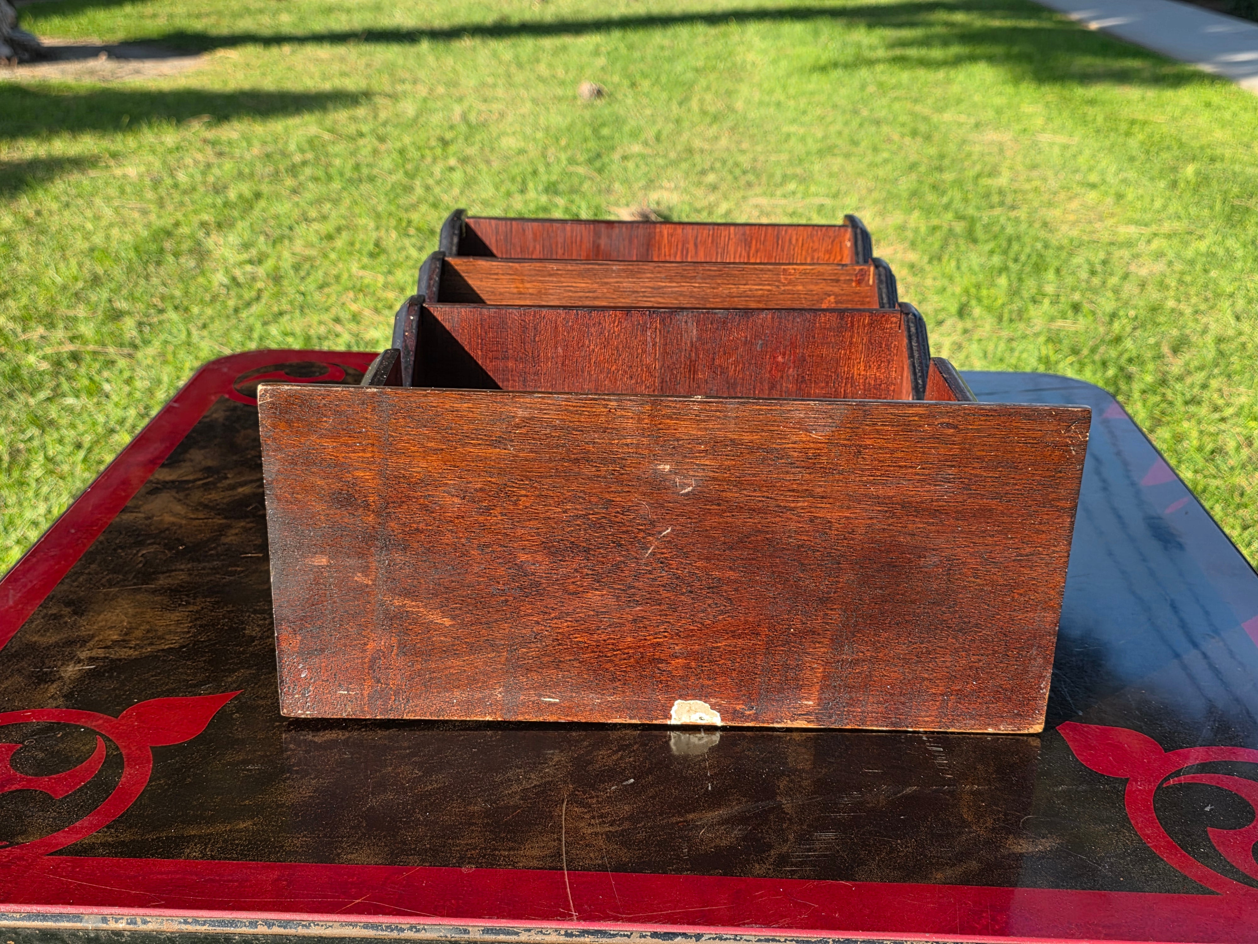 Vintage Mid-Century Wooden Spice Rack / Kitchen Wall Shelf w/ Scalloped Sides