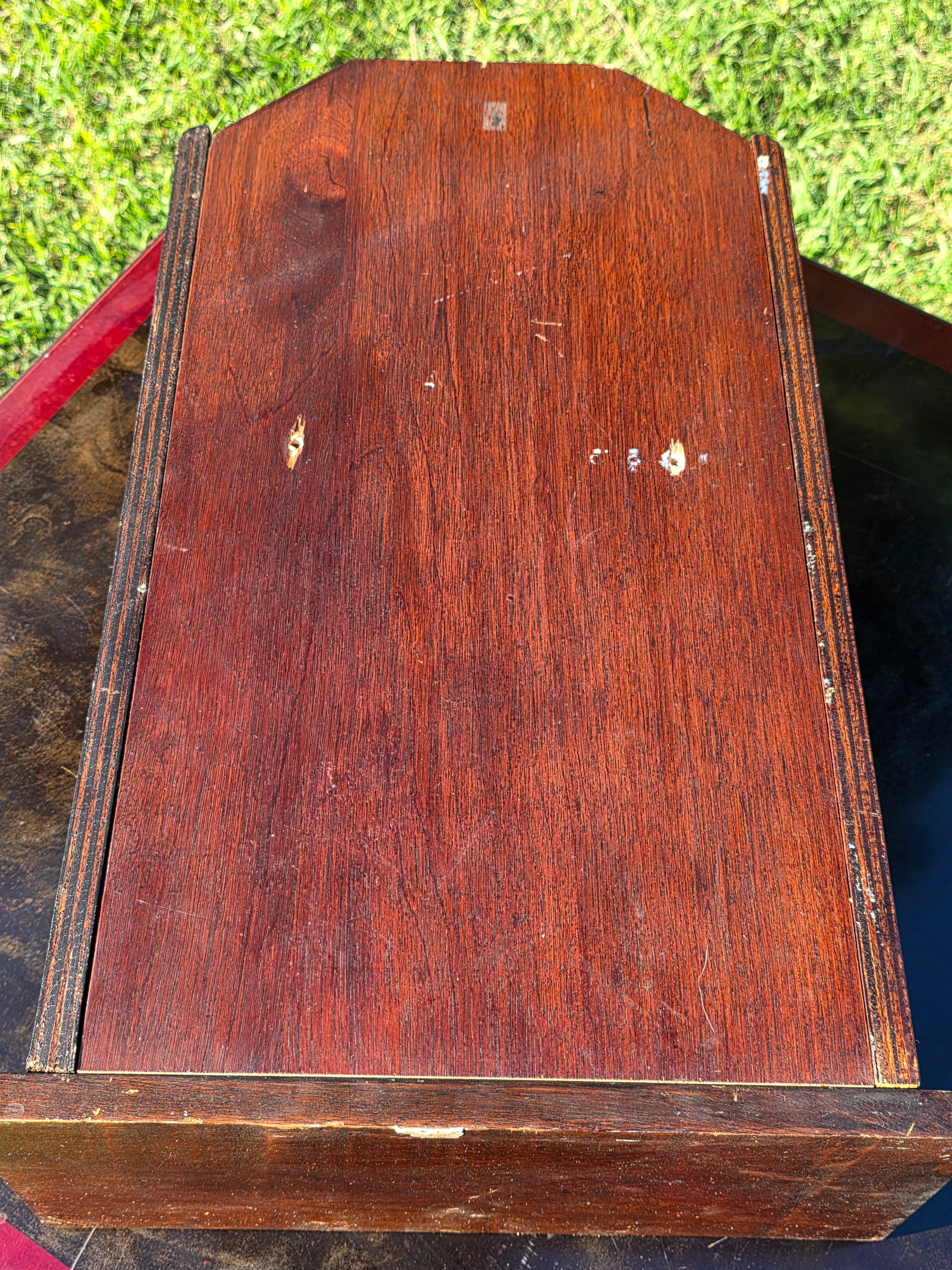 Vintage Mid-Century Wooden Spice Rack / Kitchen Wall Shelf w/ Scalloped Sides