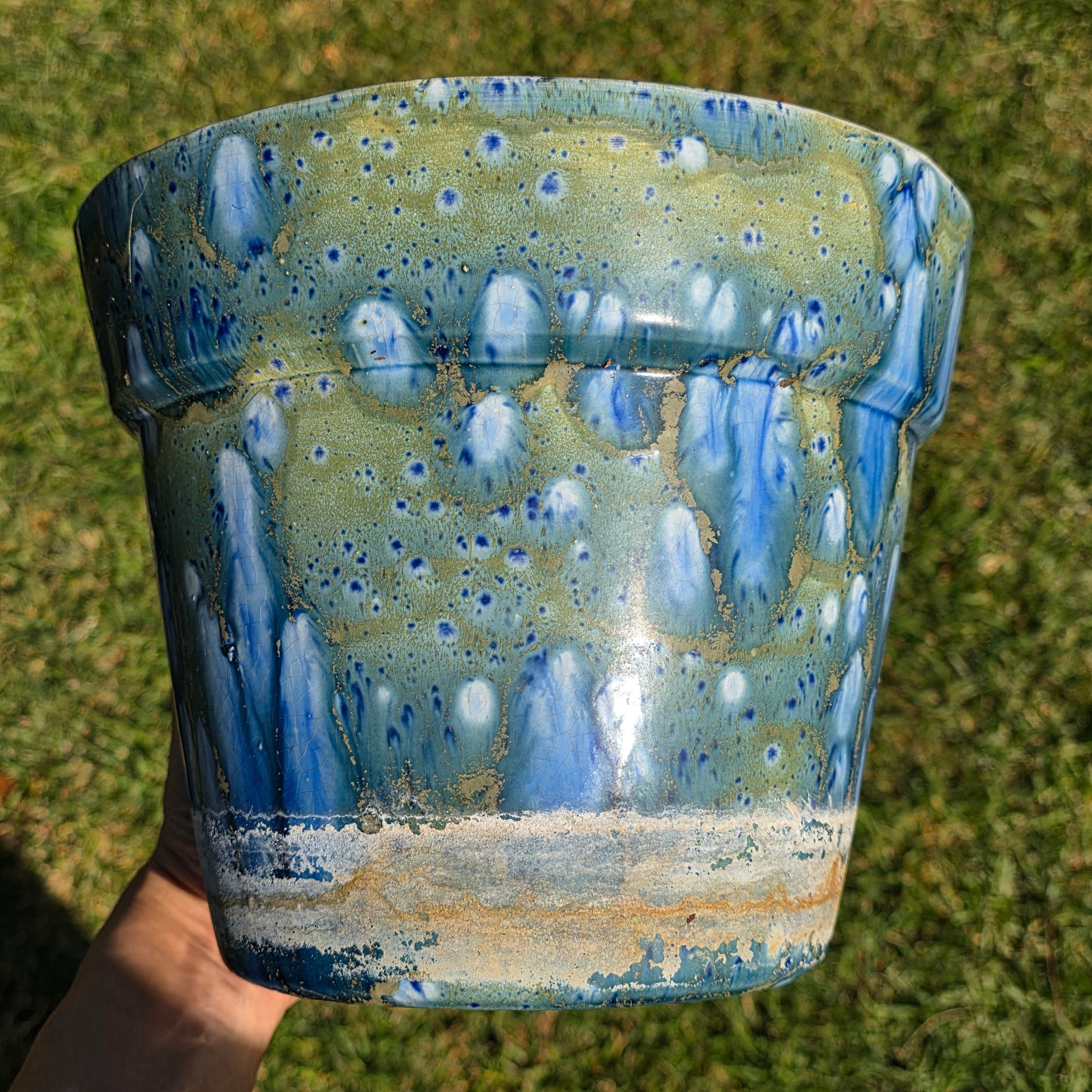 Handmade Studio Art Pottery Planter w/ Saucer - Signed Maria