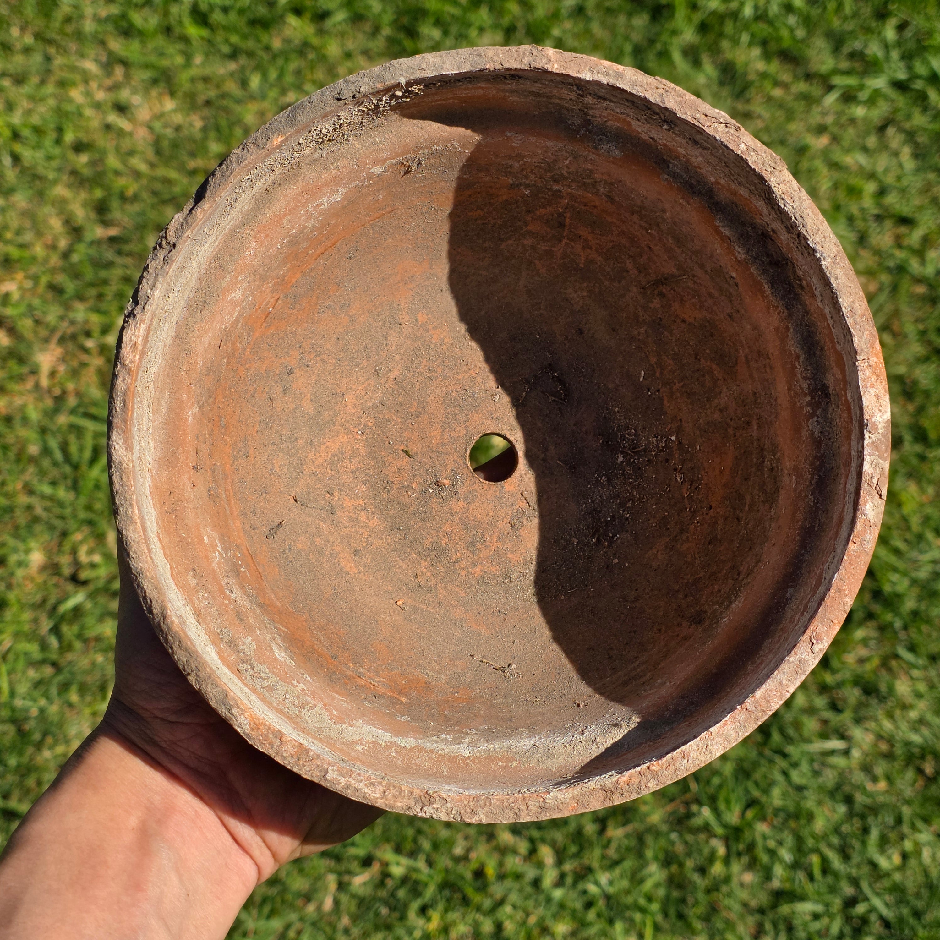 Vintage SILMA Italy Ribbed Terracotta Planter Pot - 7.75" Diameter