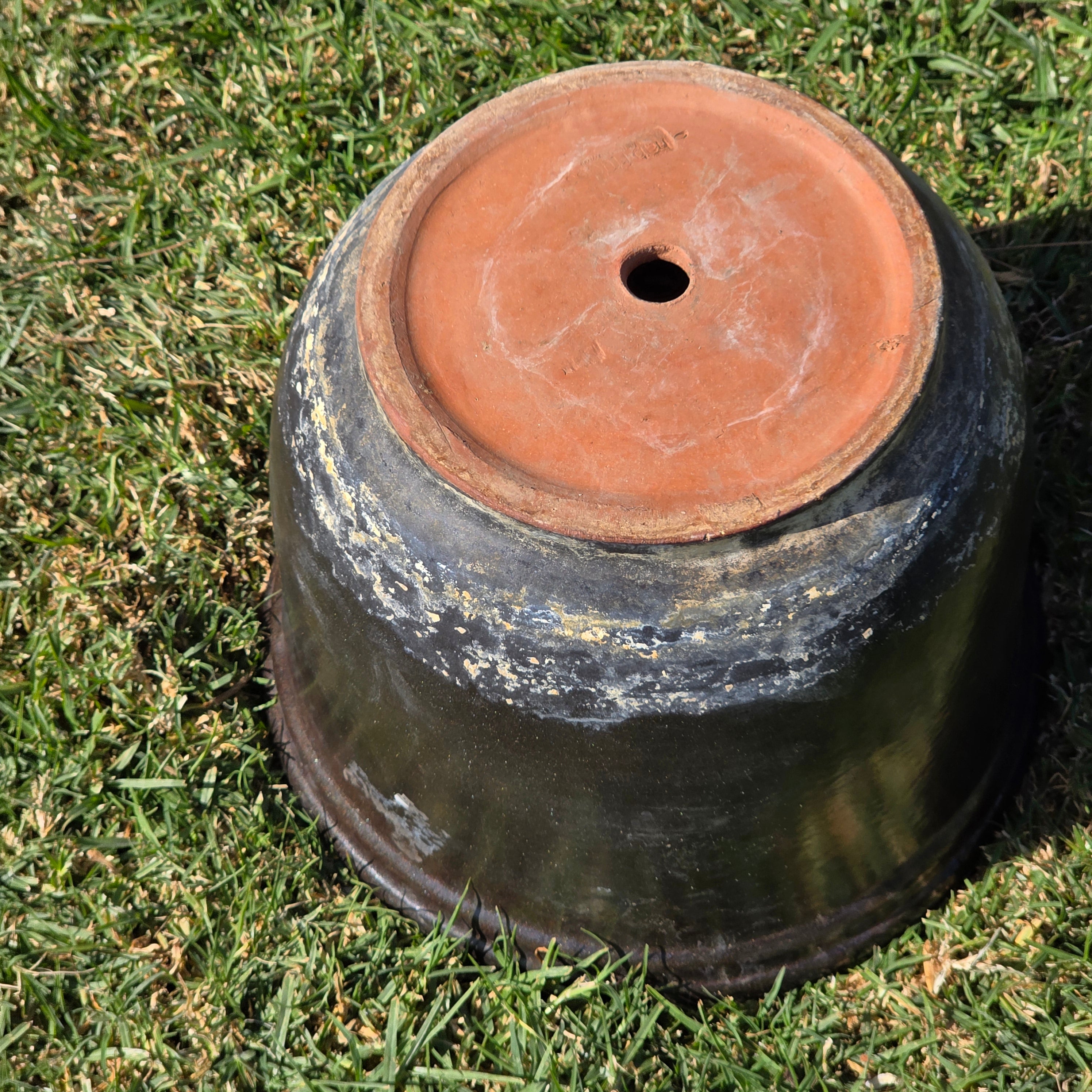 Vintage Habitudes 11.75" Heavy-Walled Terracotta Planter Hand-Thrown Italy Style