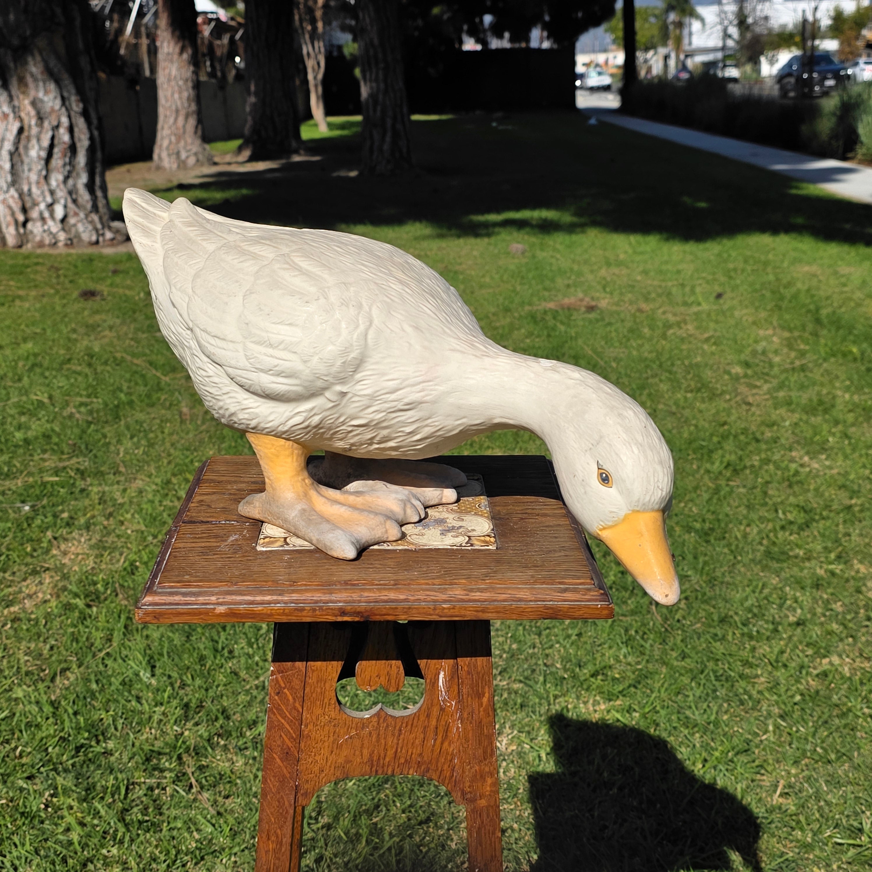 Vintage Style Goose Garden Statue, Early 2000s Reproduction of 60s/70s Mold