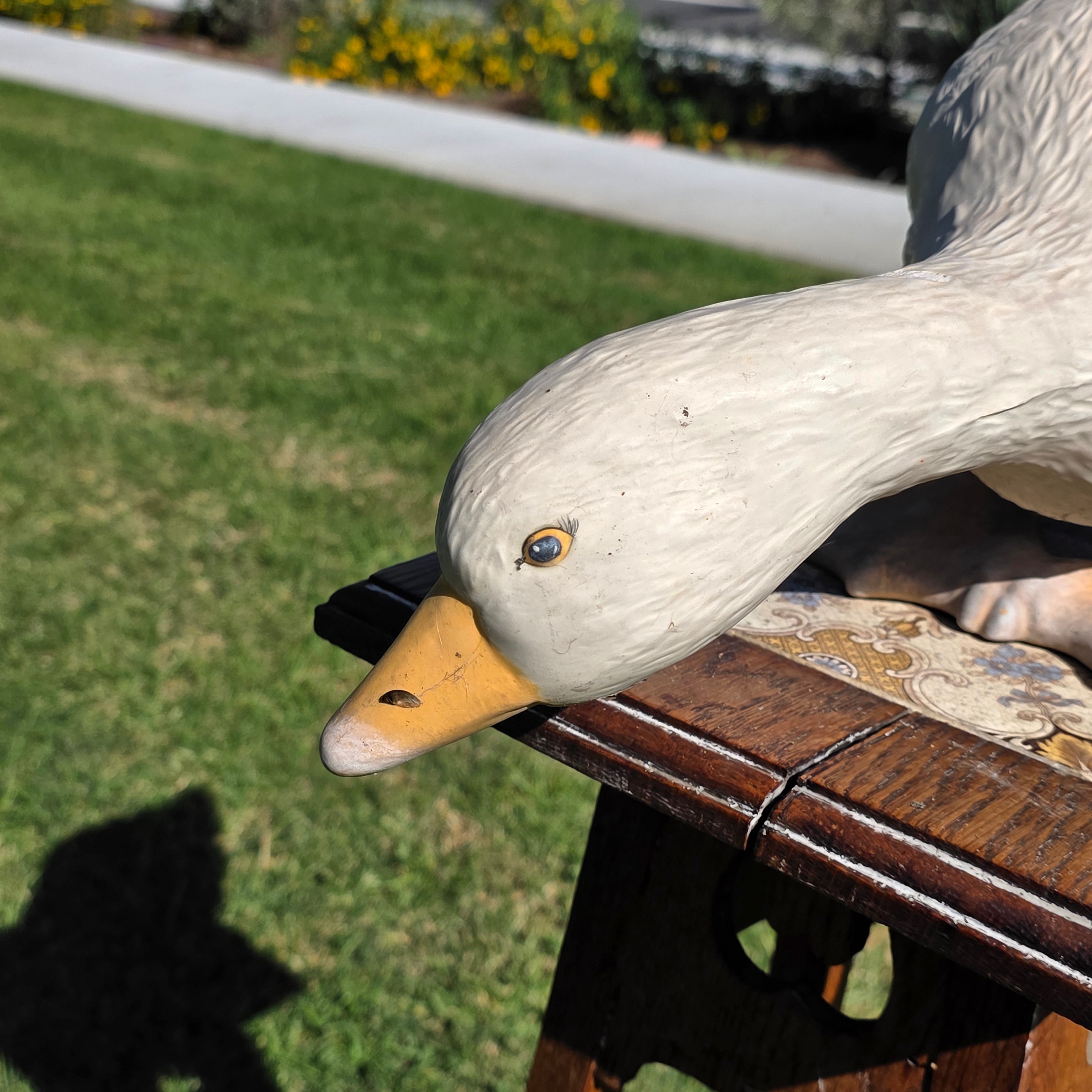 Vintage Style Goose Garden Statue, Early 2000s Reproduction of 60s/70s Mold