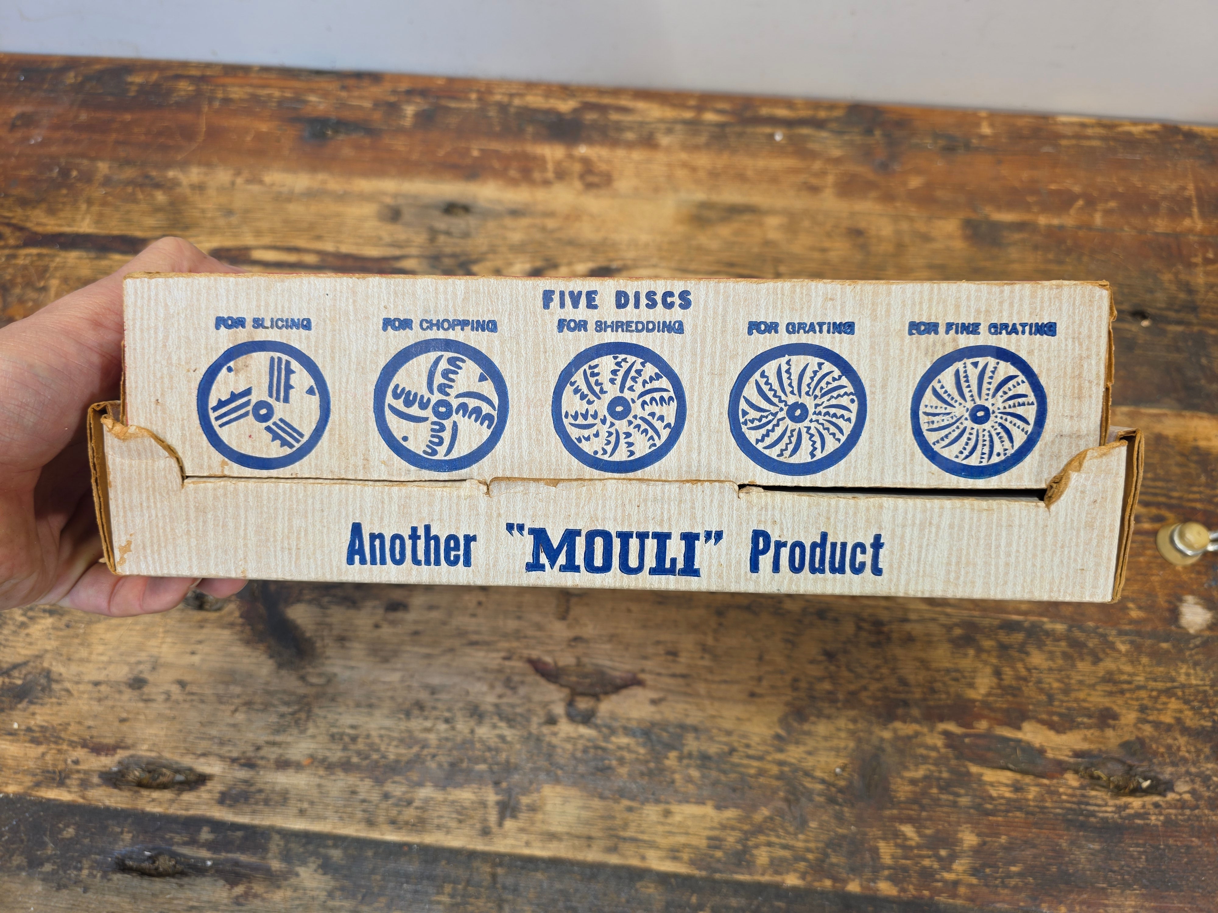 Vintage Mouli Salad Maker in Original Box w/ 5 Discs & Circle Guides