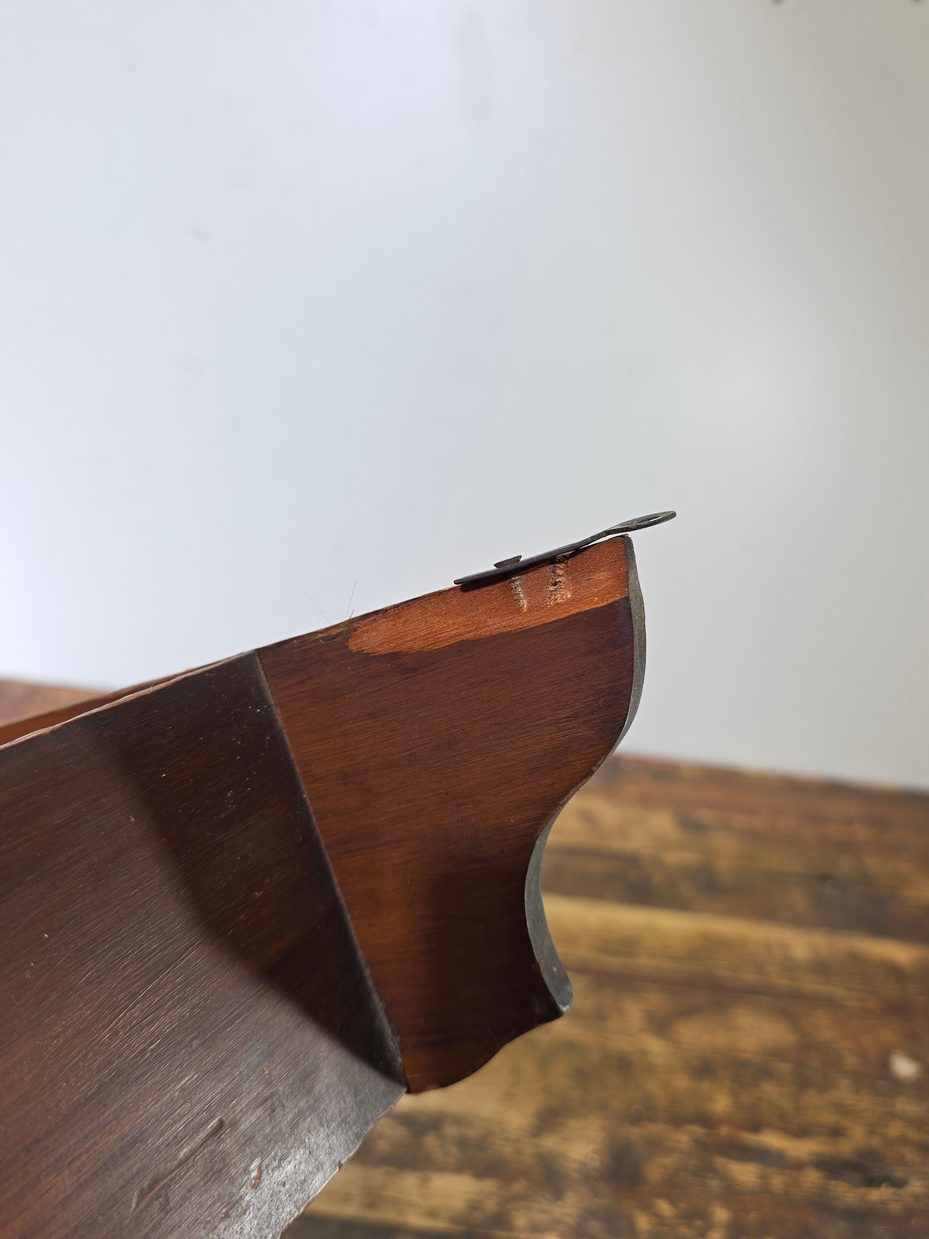 Vintage 3-Tier Wooden Wall Shelf w/ Scalloped Sides Early American Style (AS-IS)