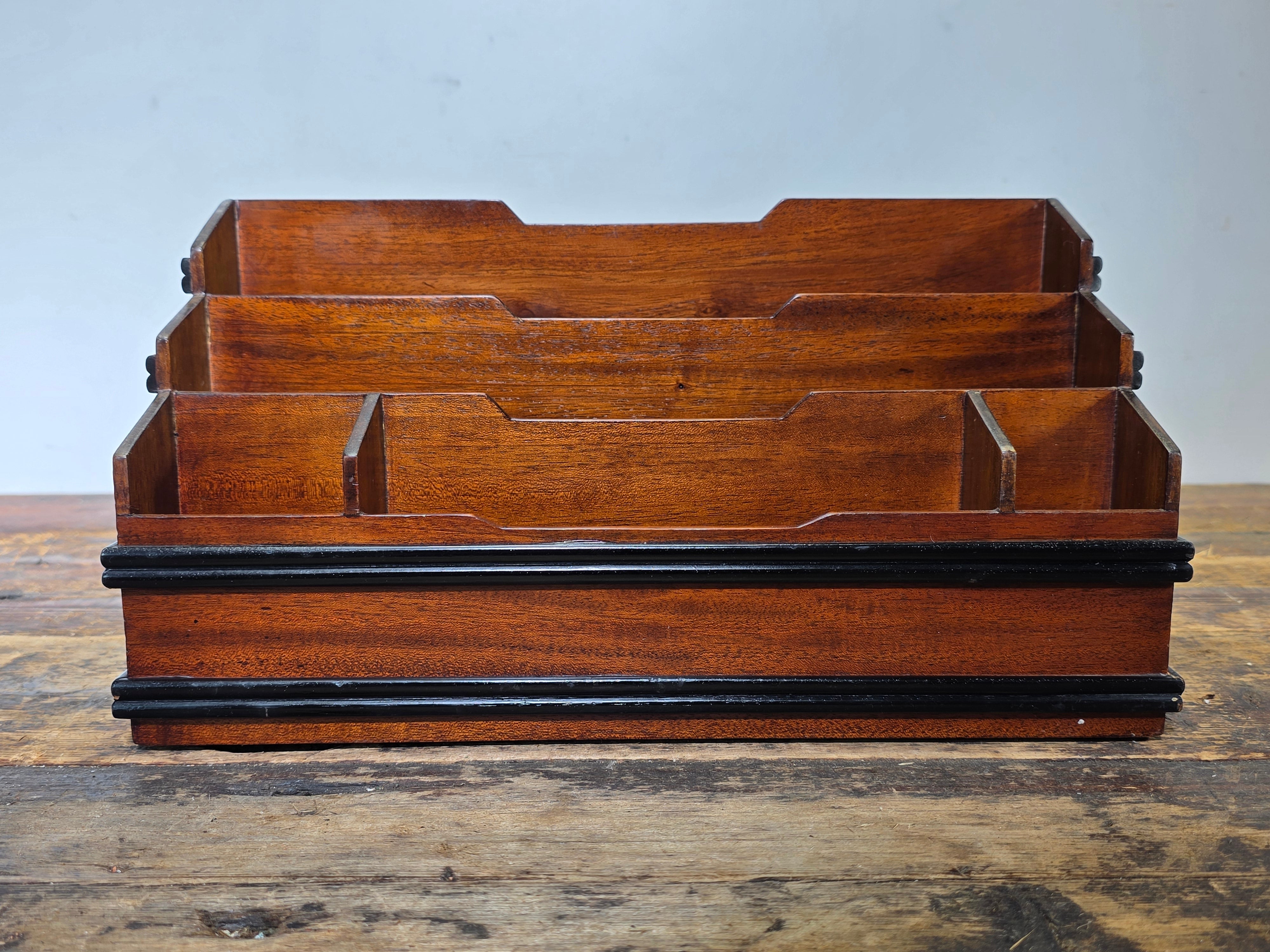 Selamat Designs 3-Tier Mahogany Finish Wooden Letter Holder Desk Organizer