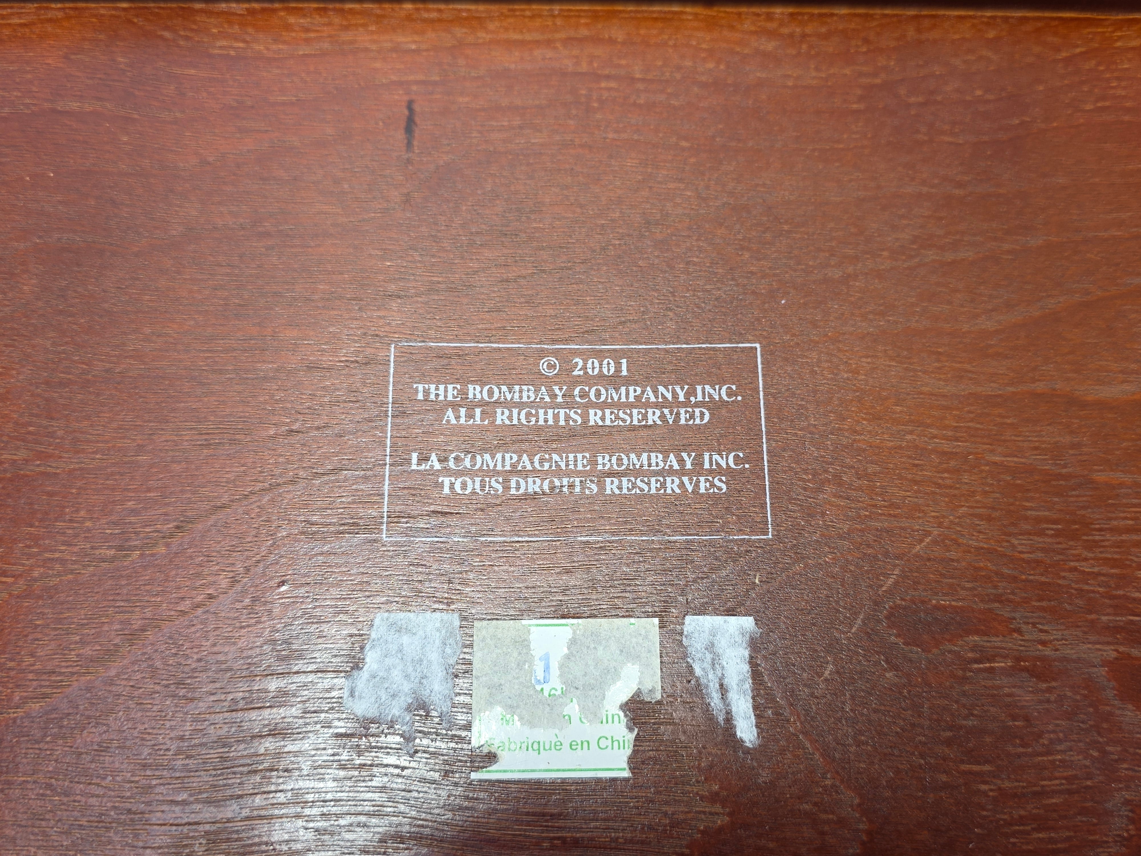 Vintage The Bombay Company Wooden Desk Organizer Tray - Dark Mahogany Finish