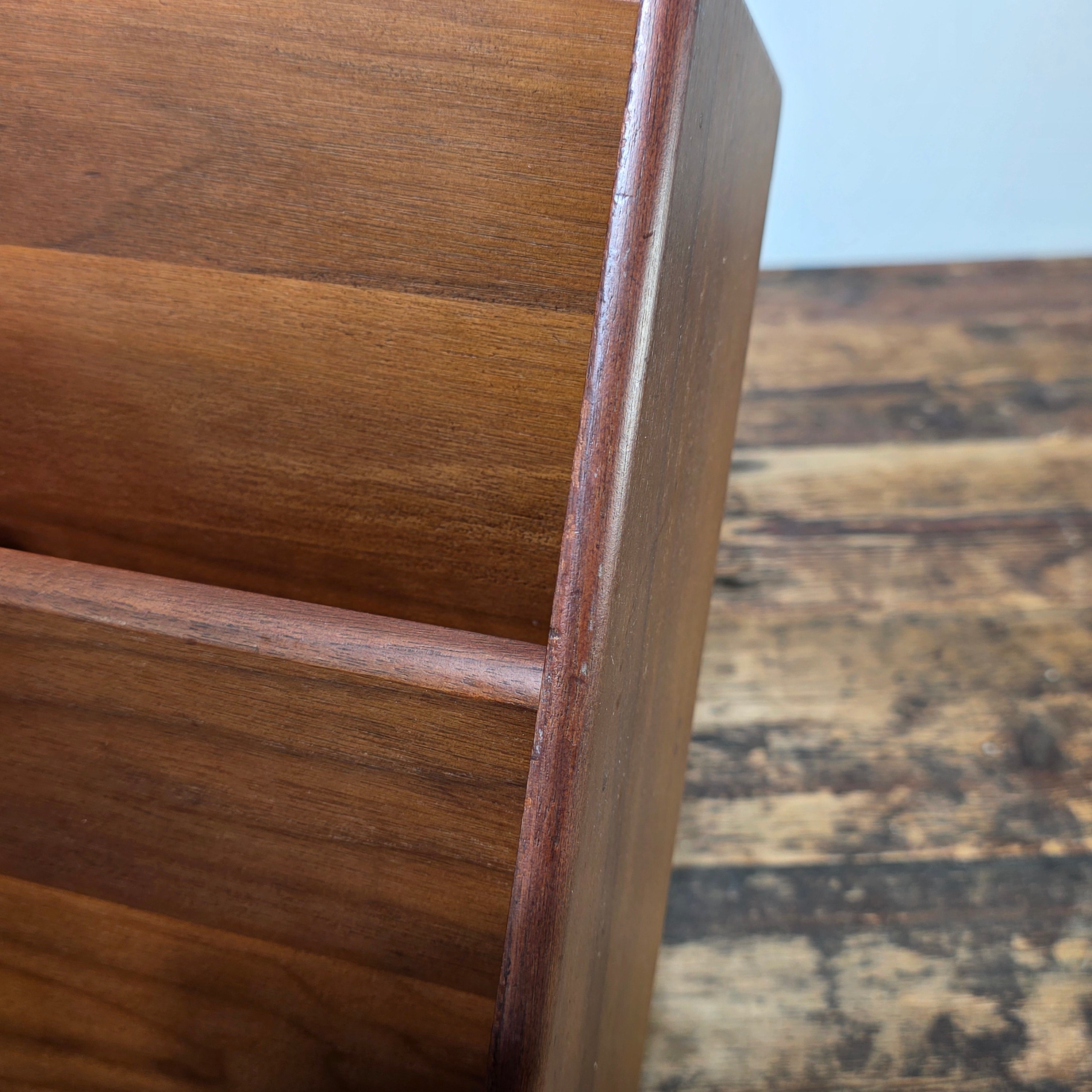 Mid-Century Modern Walnut Wall-Mounted Document Organizer