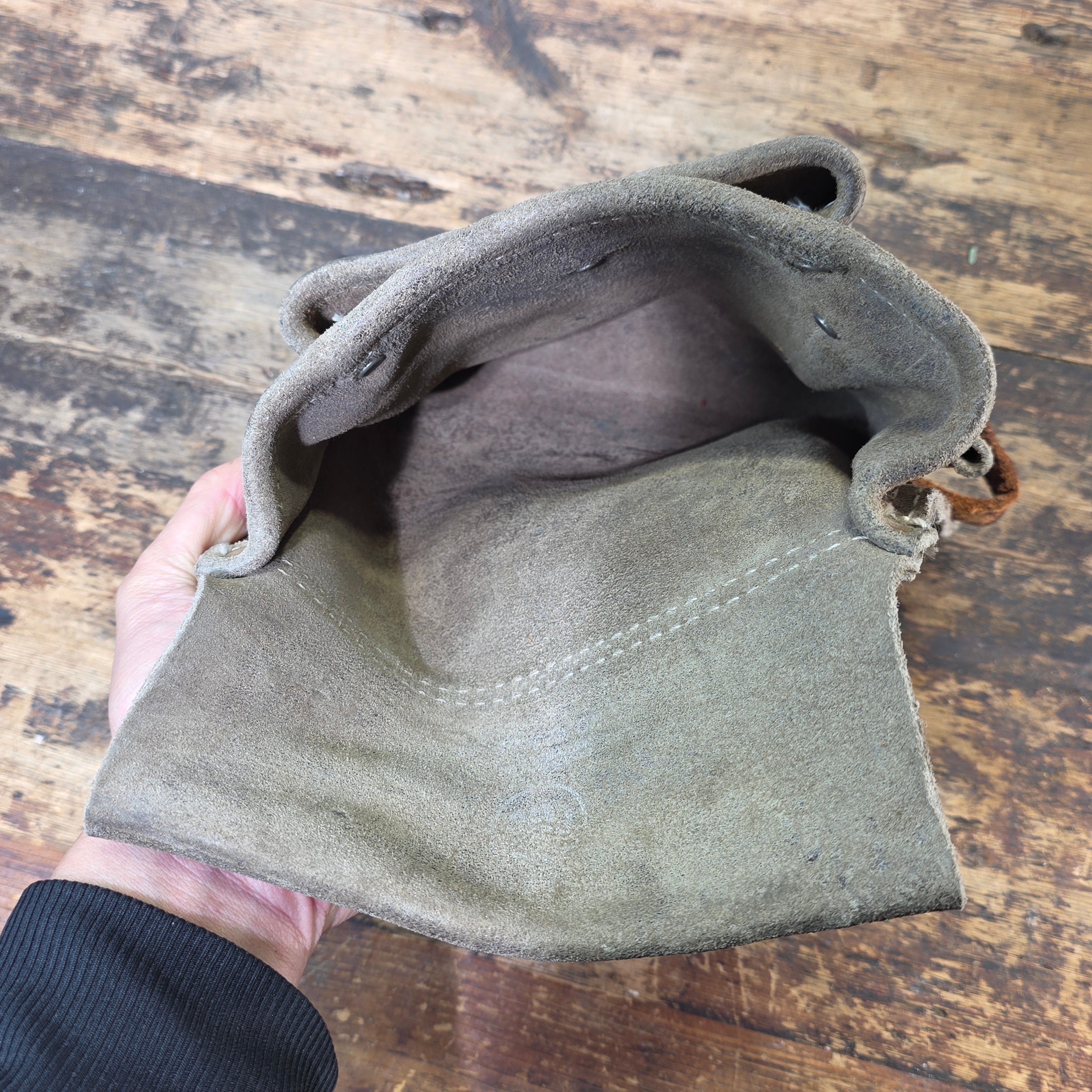 Vintage Leather Tool Pouch Suede Carpenter Pouch Belt Bag Heavy Duty Workwear
