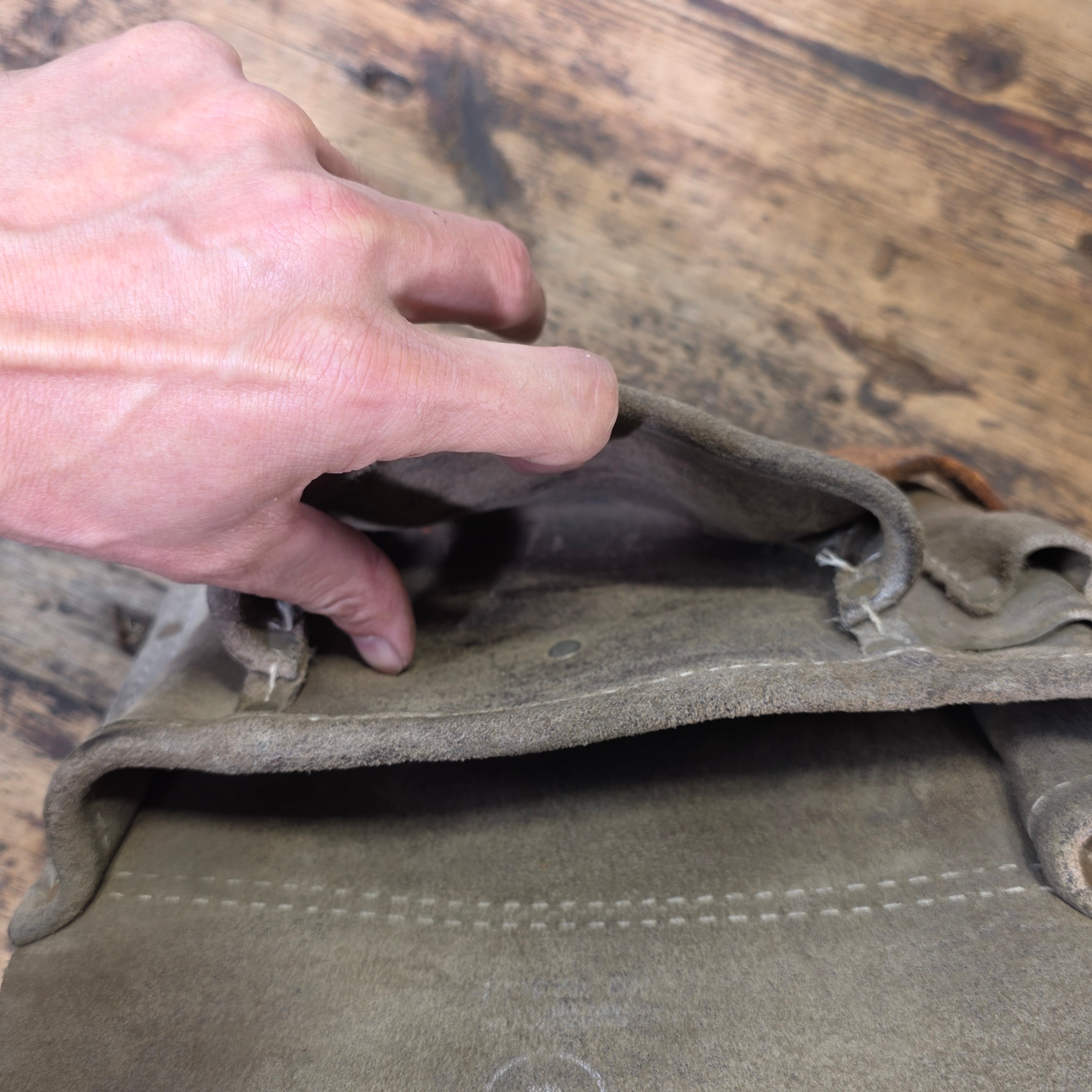 Vintage Leather Tool Pouch Suede Carpenter Pouch Belt Bag Heavy Duty Workwear