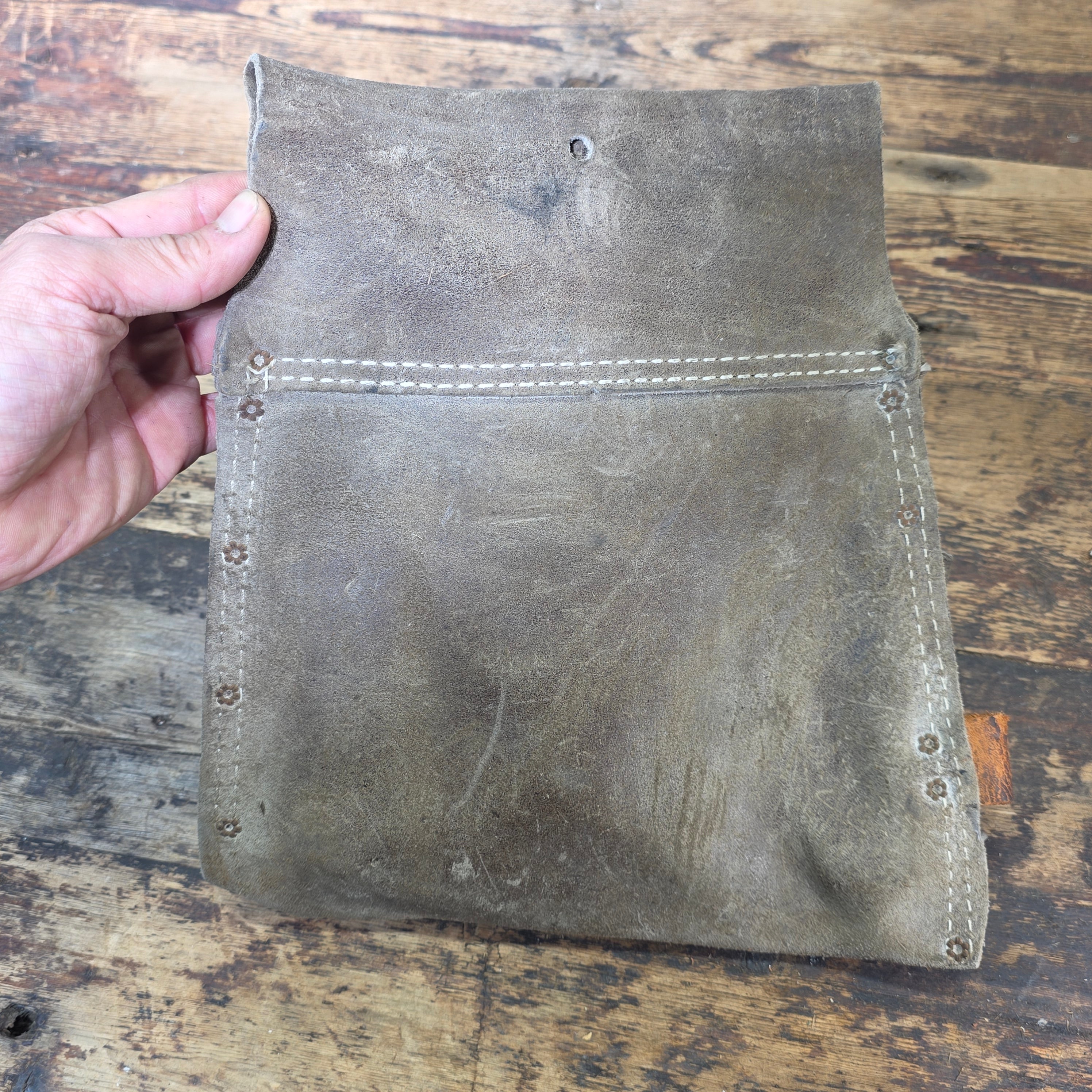 Vintage Leather Tool Pouch Suede Carpenter Pouch Belt Bag Heavy Duty Workwear