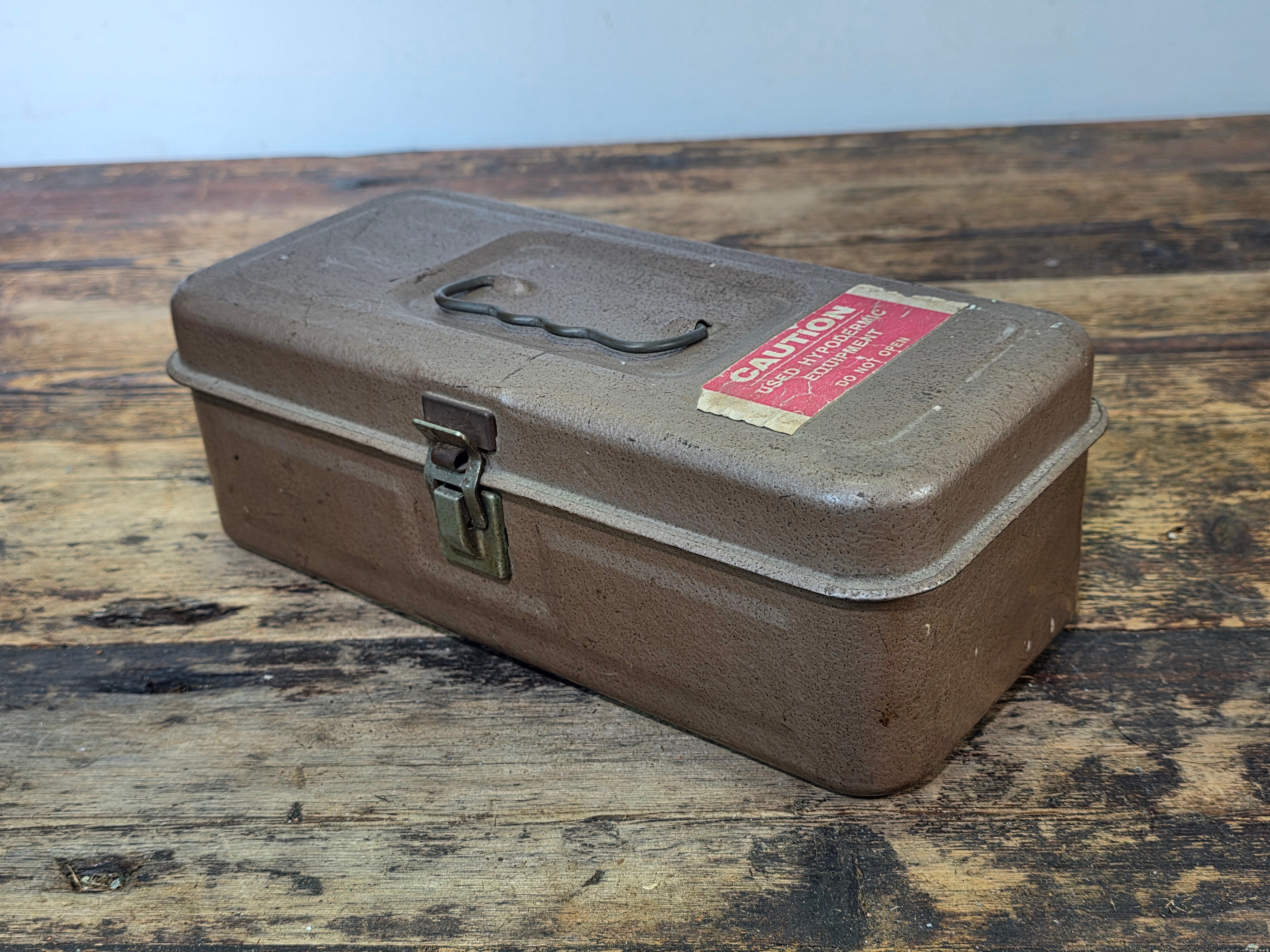 Vintage Medical First Aid Kit Steel Box with Contents Snake Bite Kit J&J 70s